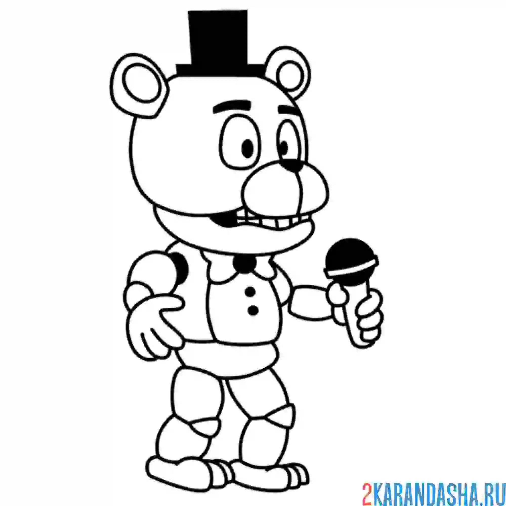 Раскраска фредди поет