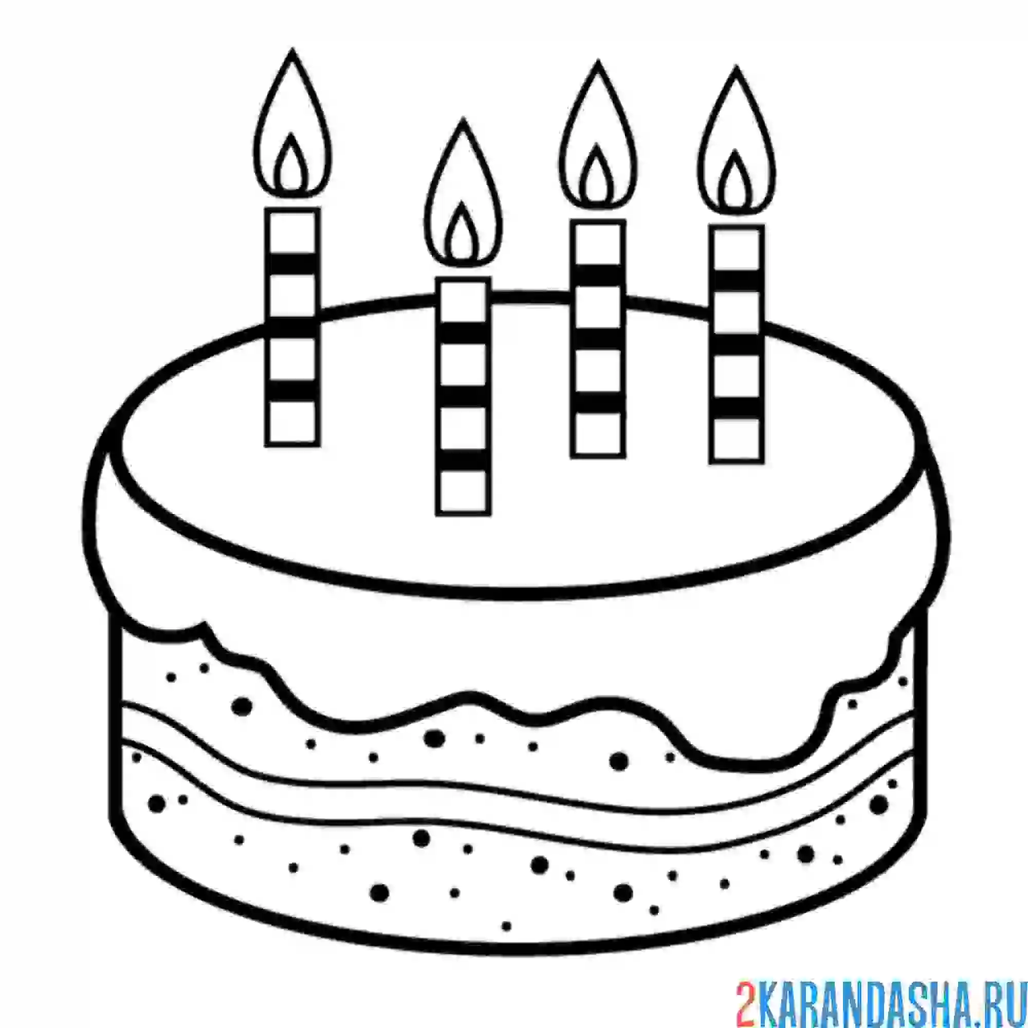 Раскраска простой торт