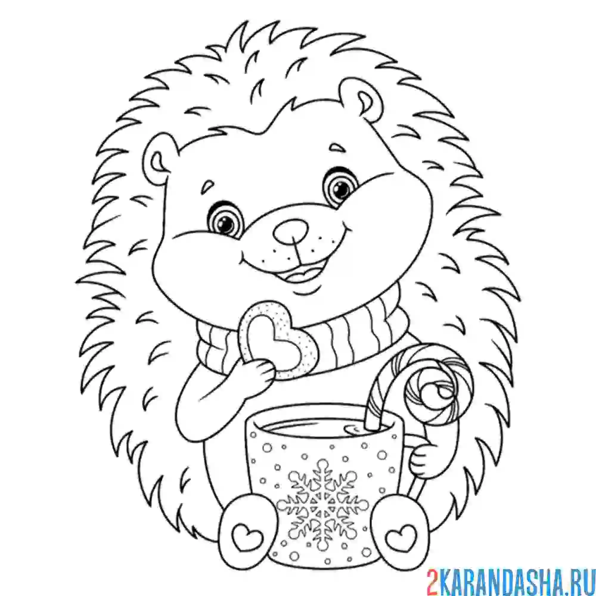 Раскраска ежик каваи