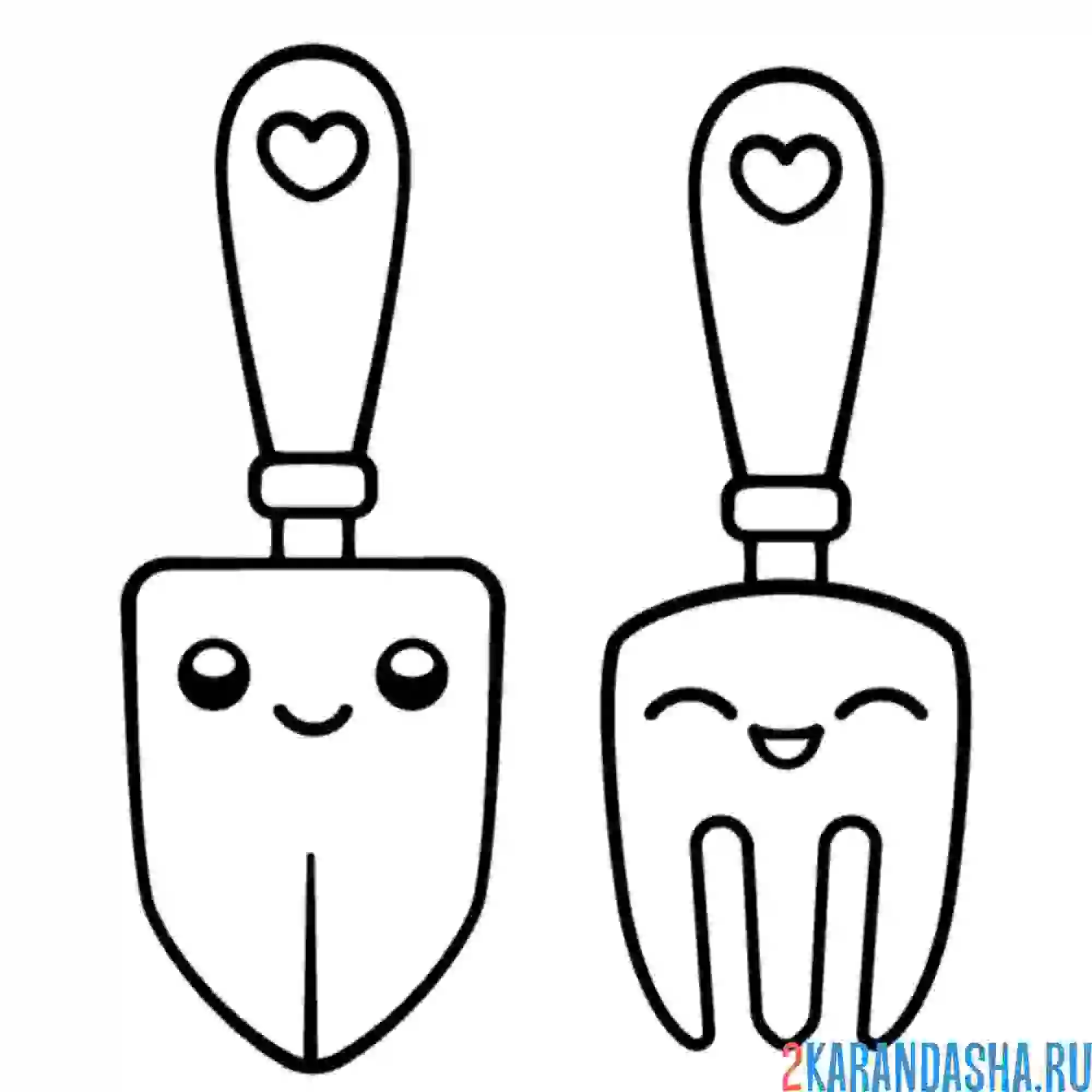 Раскраска инструменты каваи