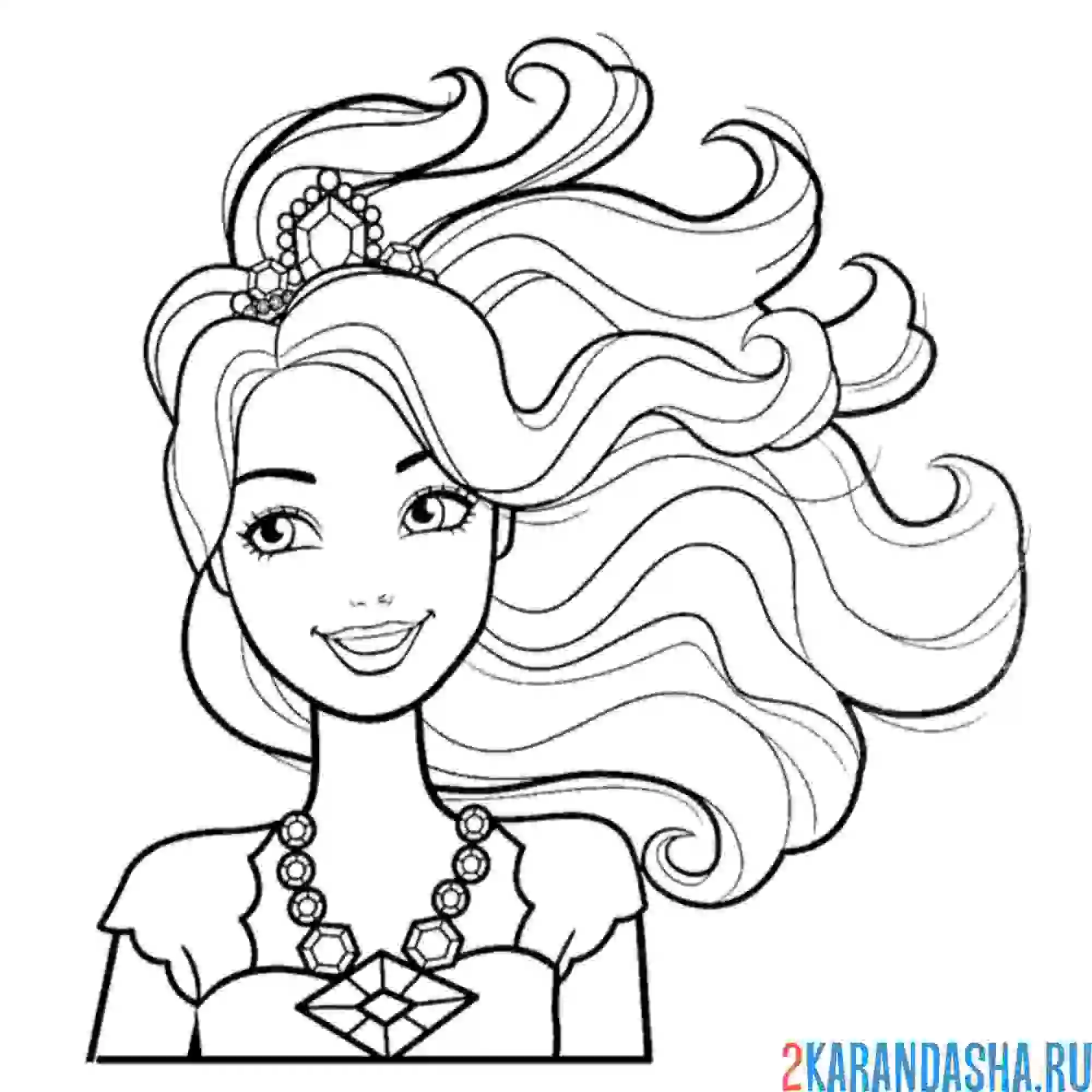 Раскраска барби модница длинные волосы