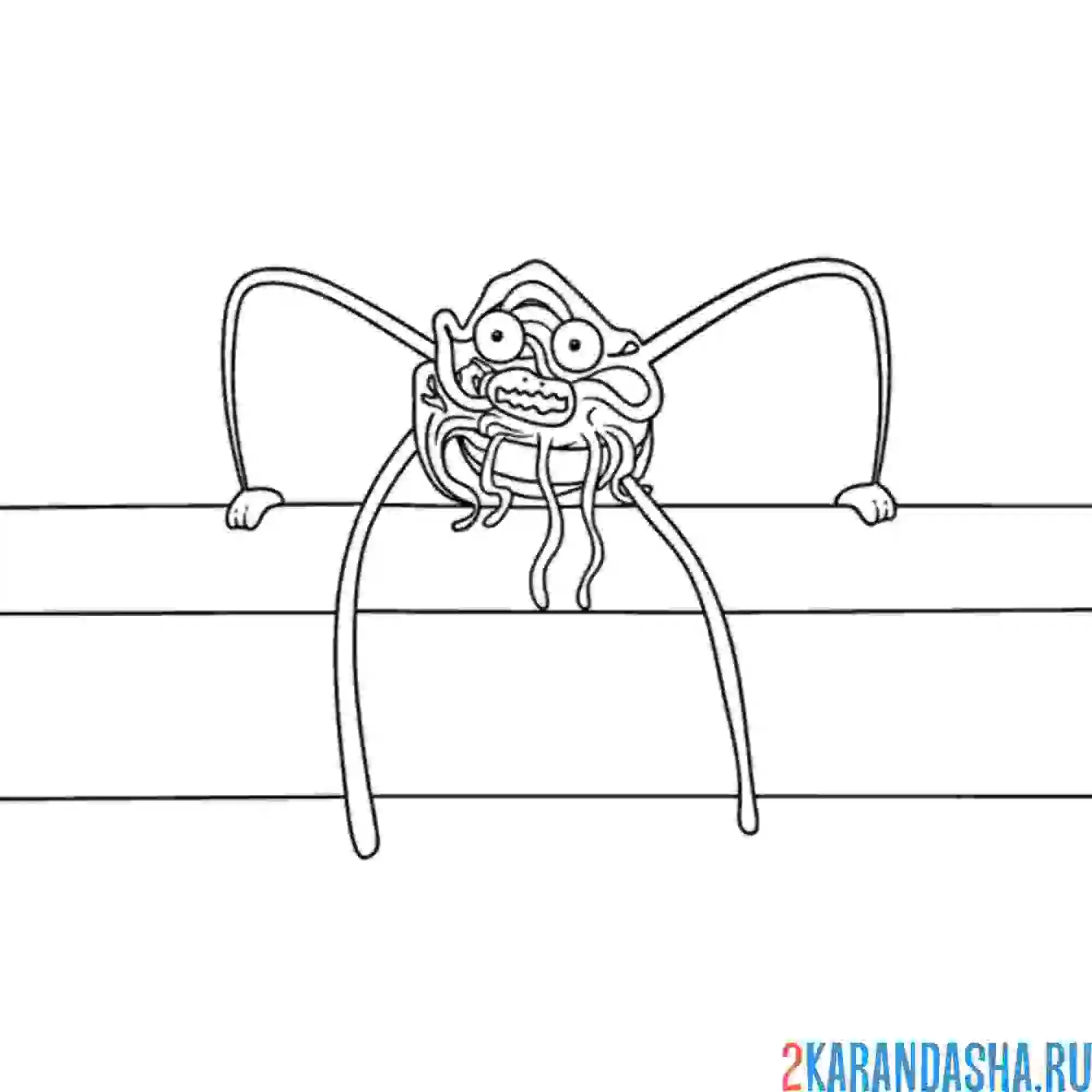 Раскраска паук сад банбана