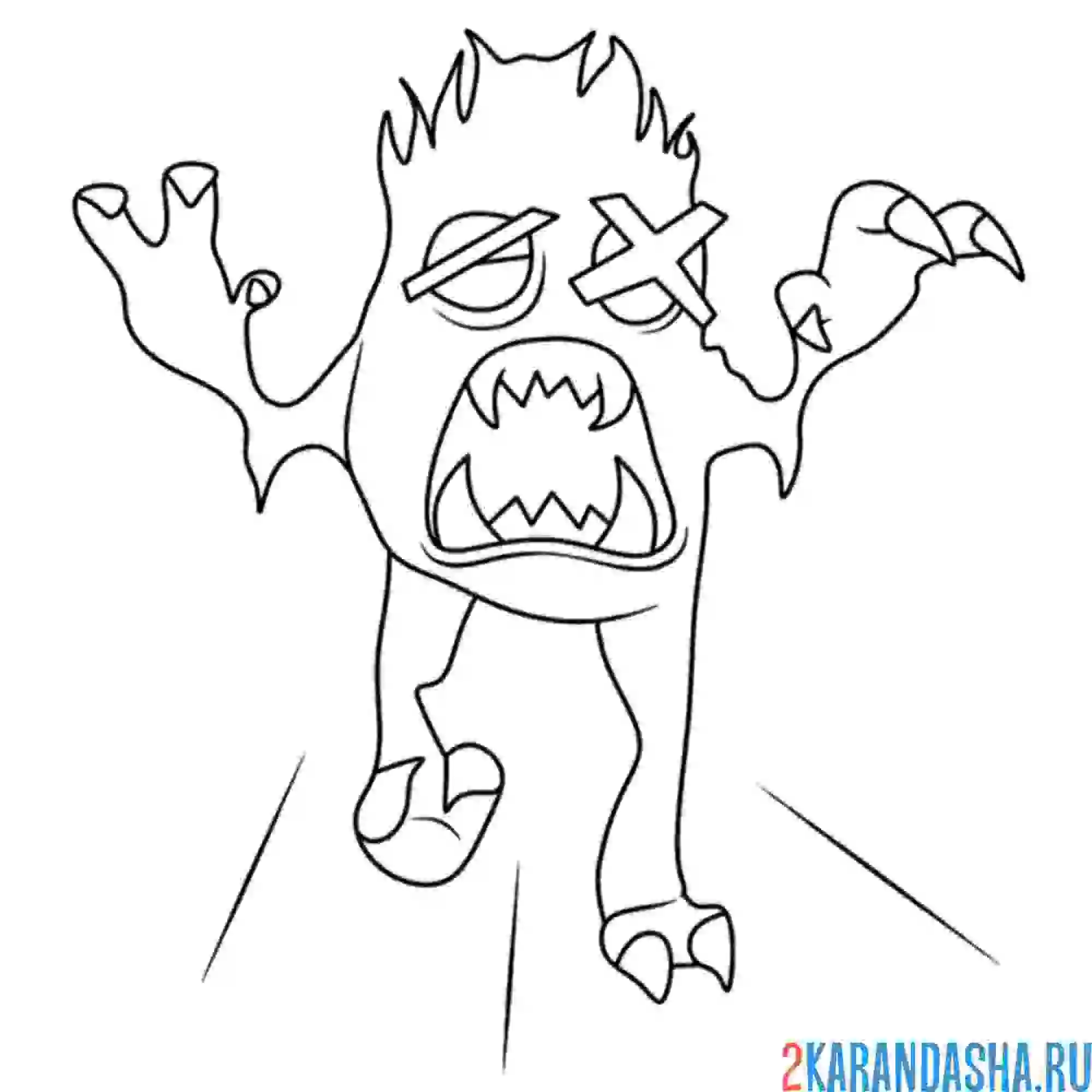 Раскраска монстрик банбана