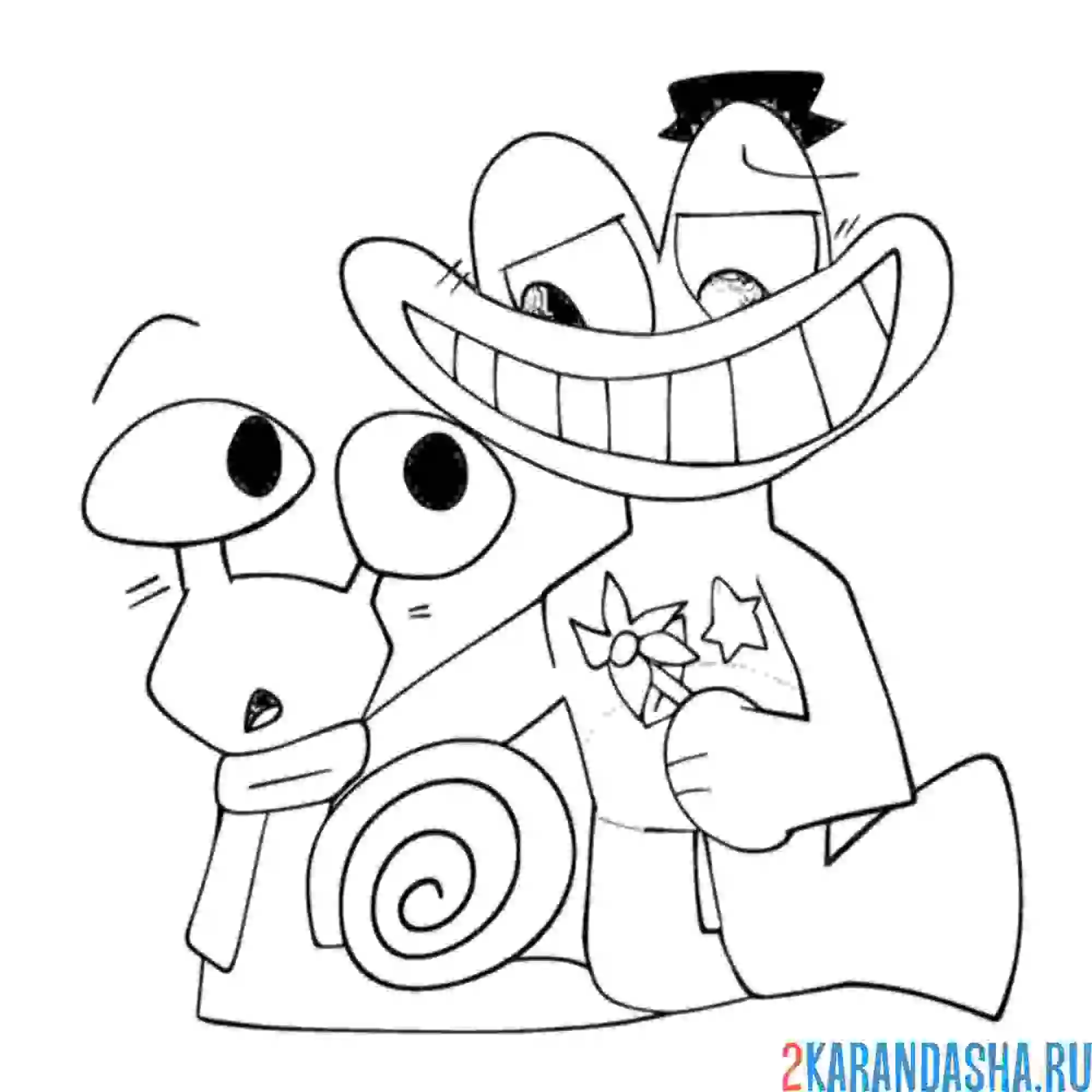 Раскраска персонажи гарден банбан улыбка