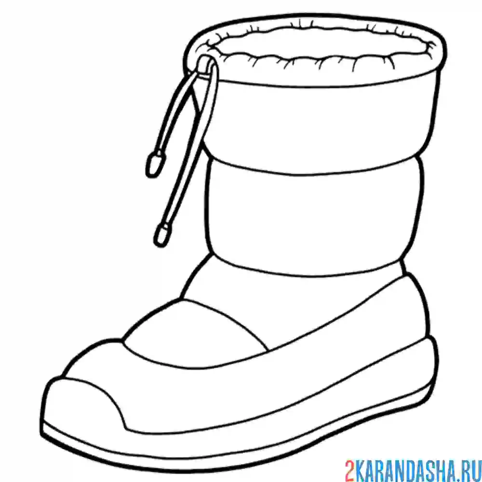 Раскраска дутики сапоги