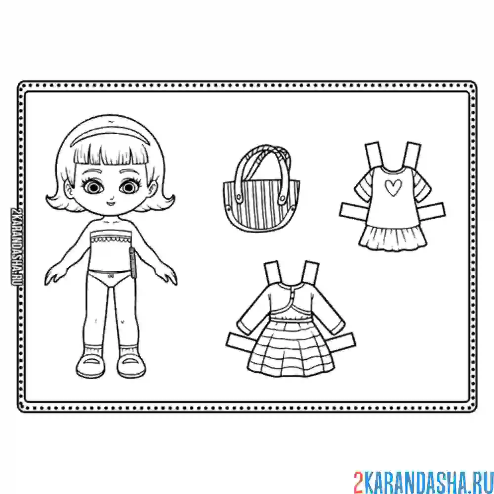 Раскраска бумажная кукла для вырезания адель для вырезания одежда и кукла