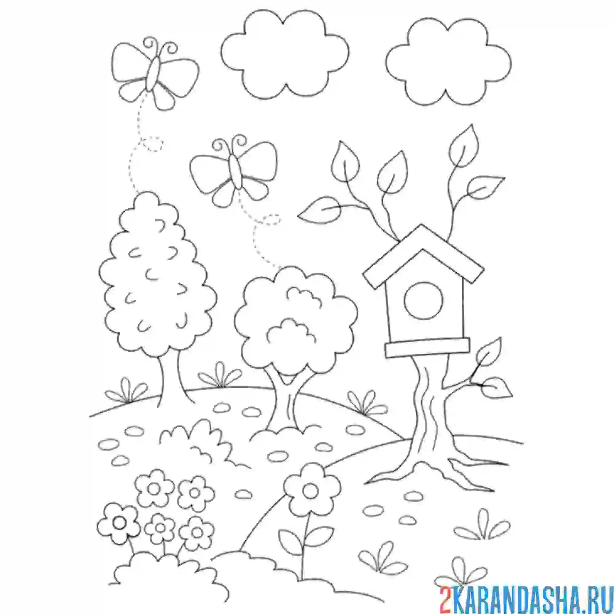 Раскраска природа мая