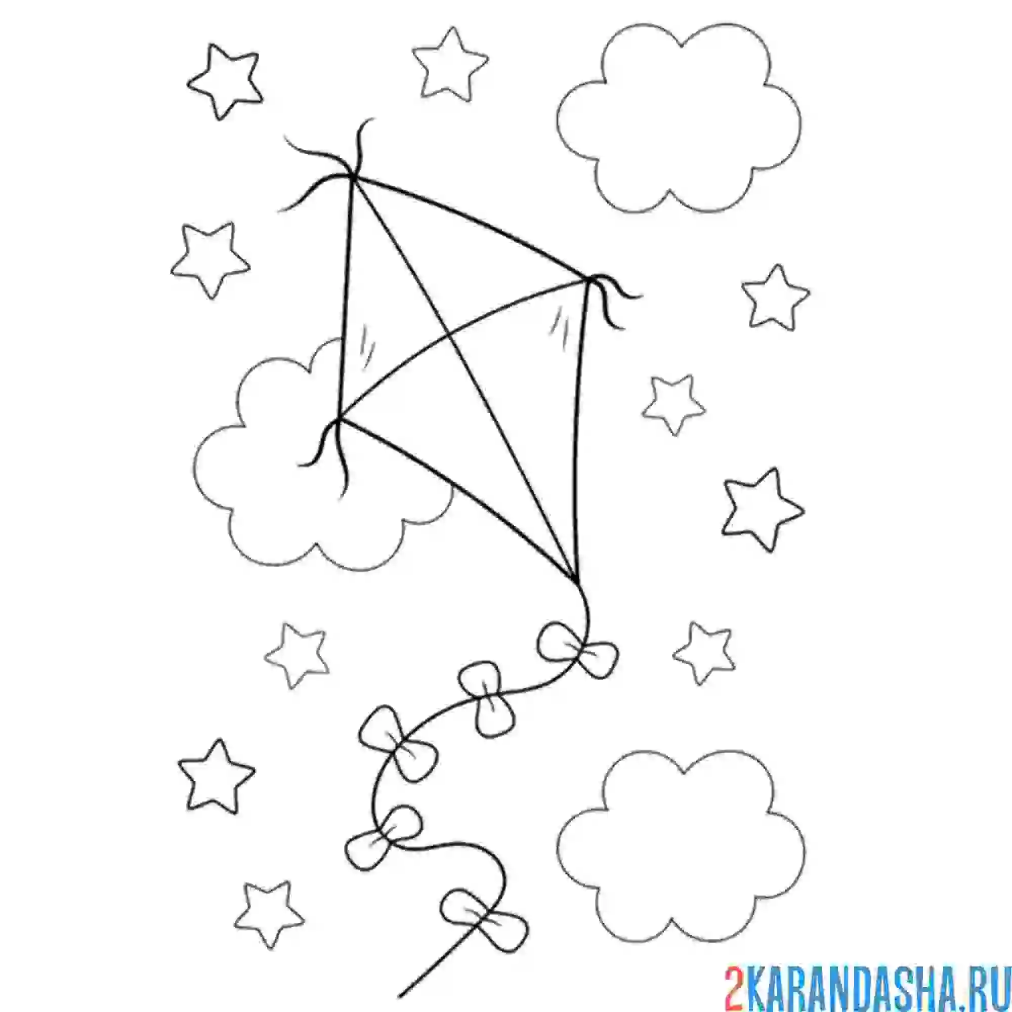 Раскраска воздушный змей