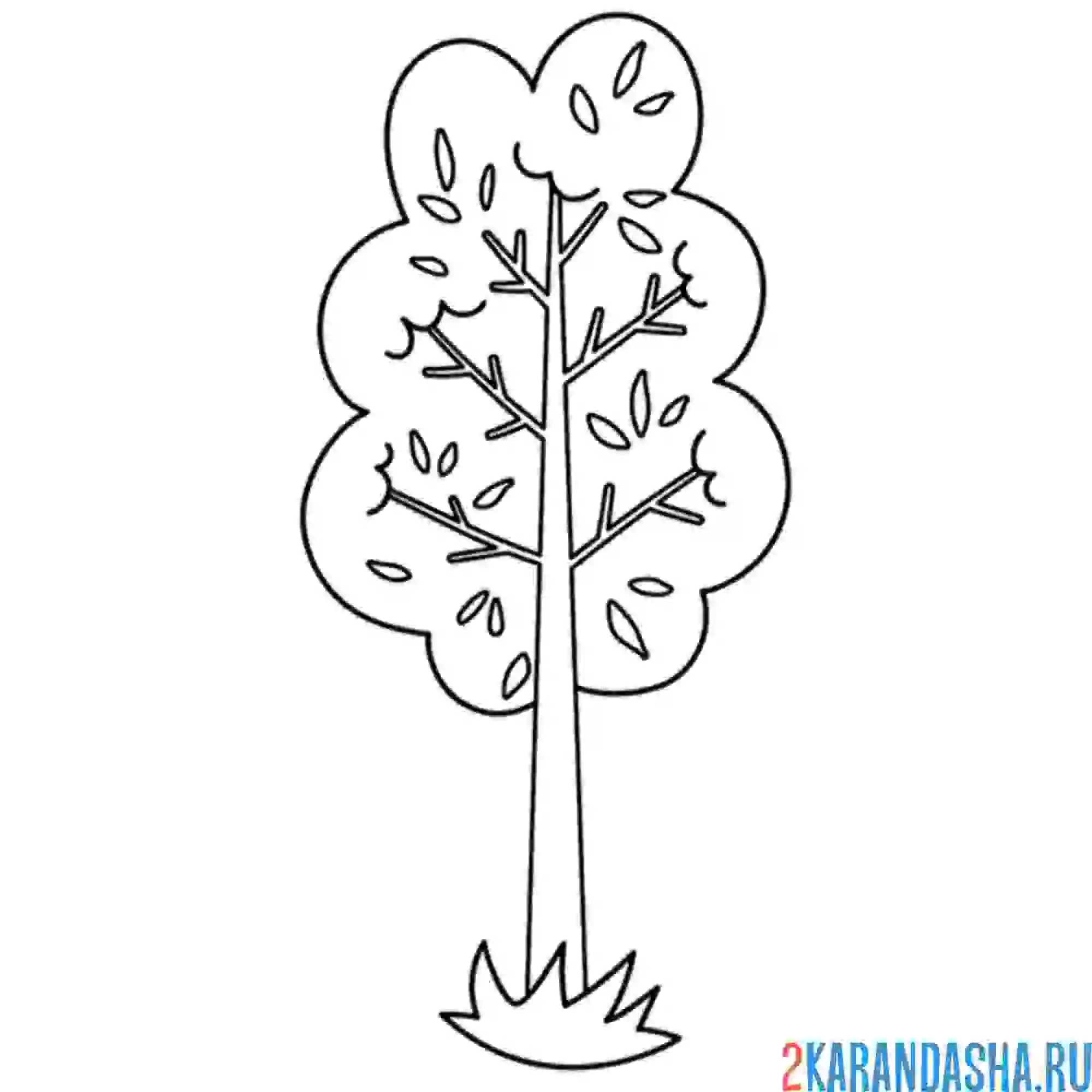 Раскраска дерево для земли