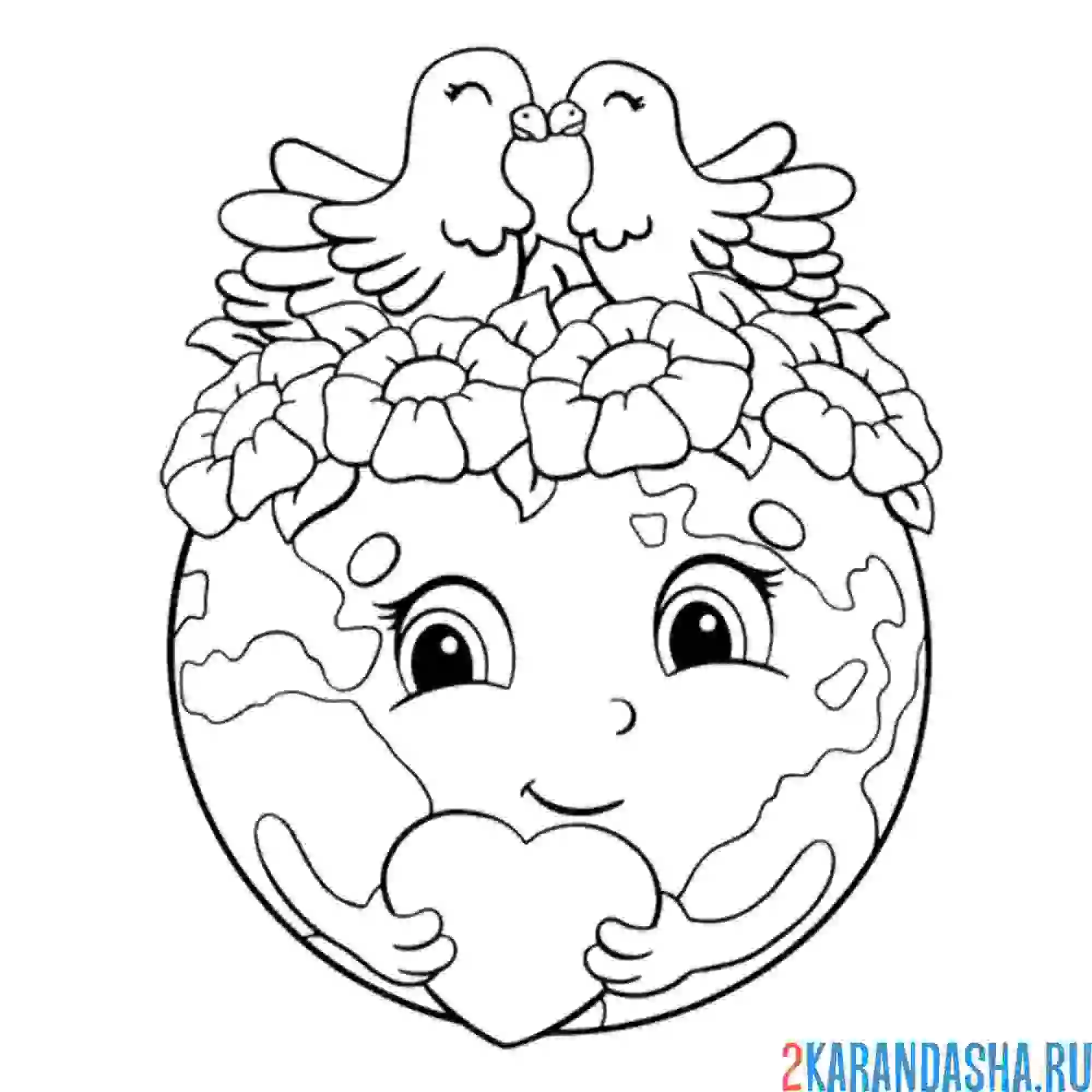 Раскраска голуби на земле