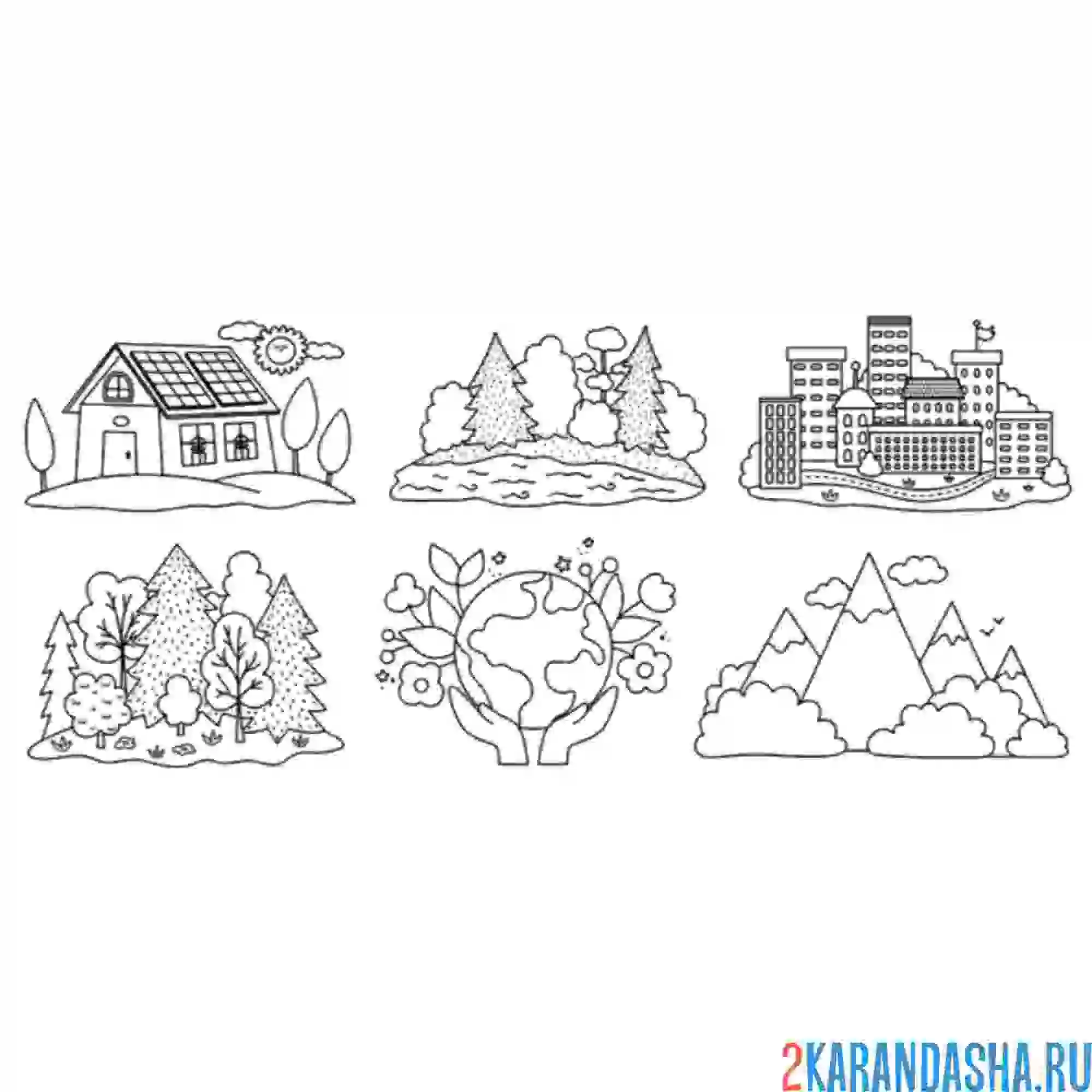 Раскраска картинка на тему земля