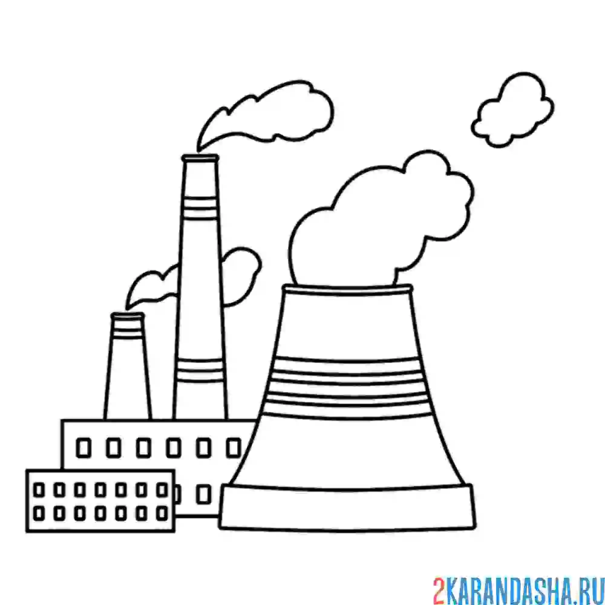 Раскраска заводы - плохо для экологии