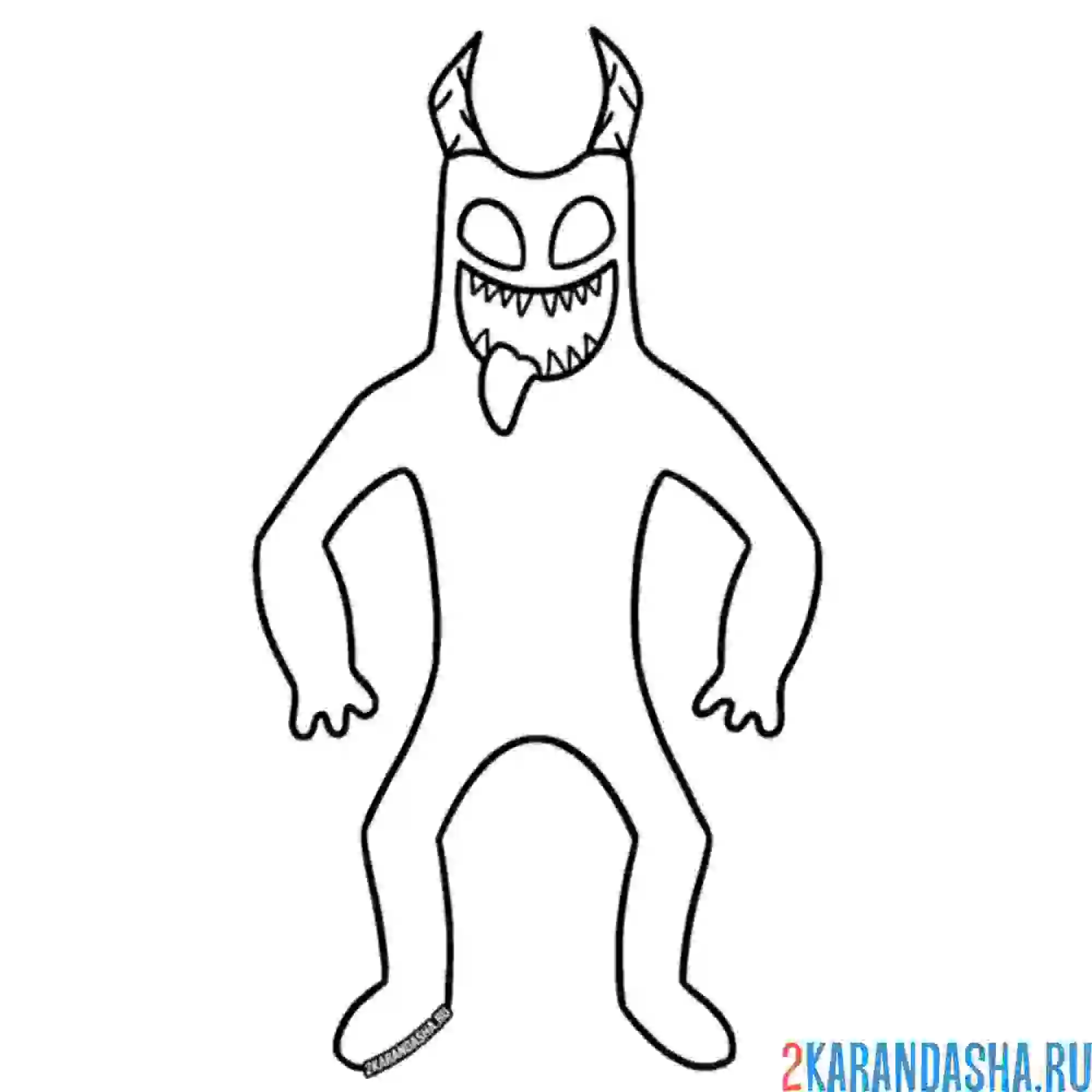 Раскраска злой дьявол банбан