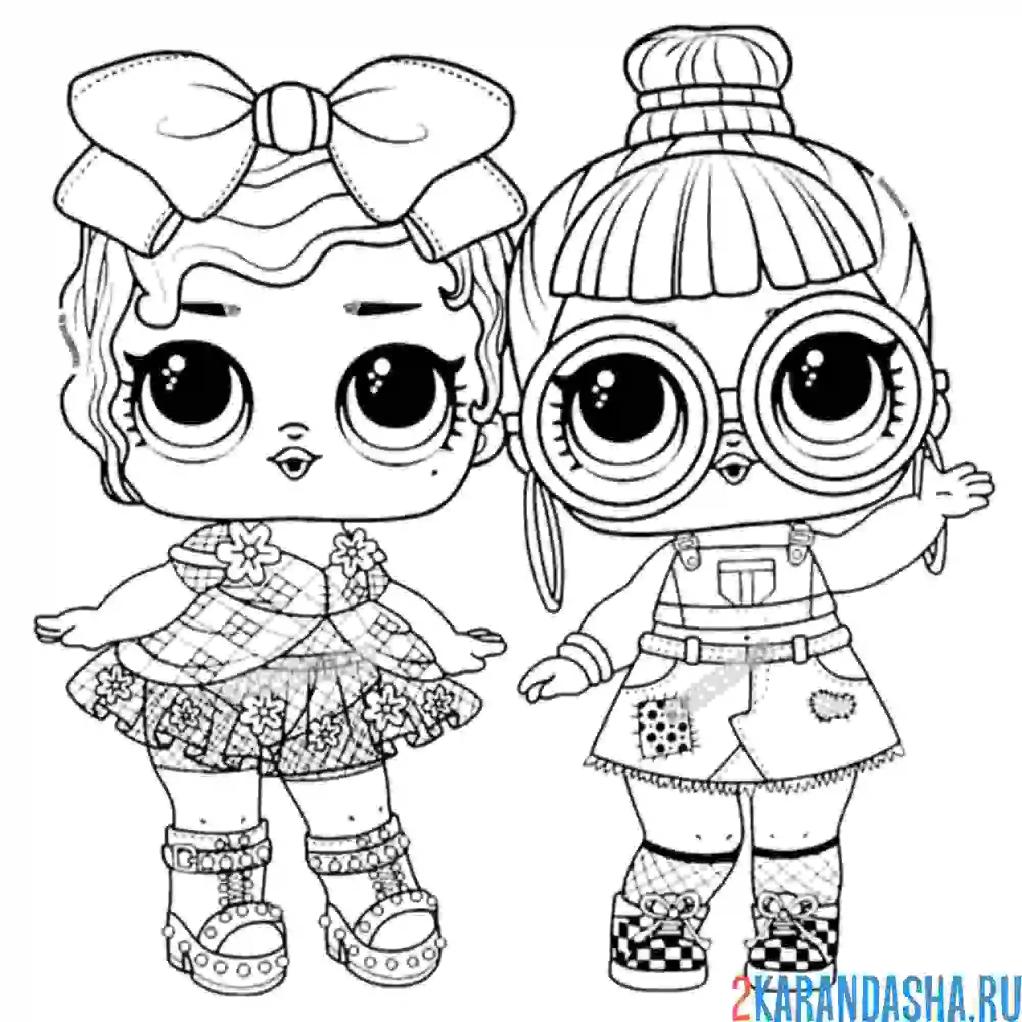 Раскраска куклы лол подружки