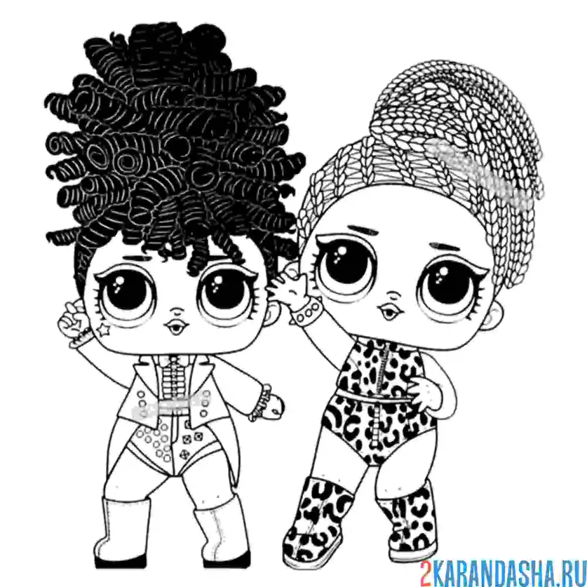 Раскраска куклы лол диско