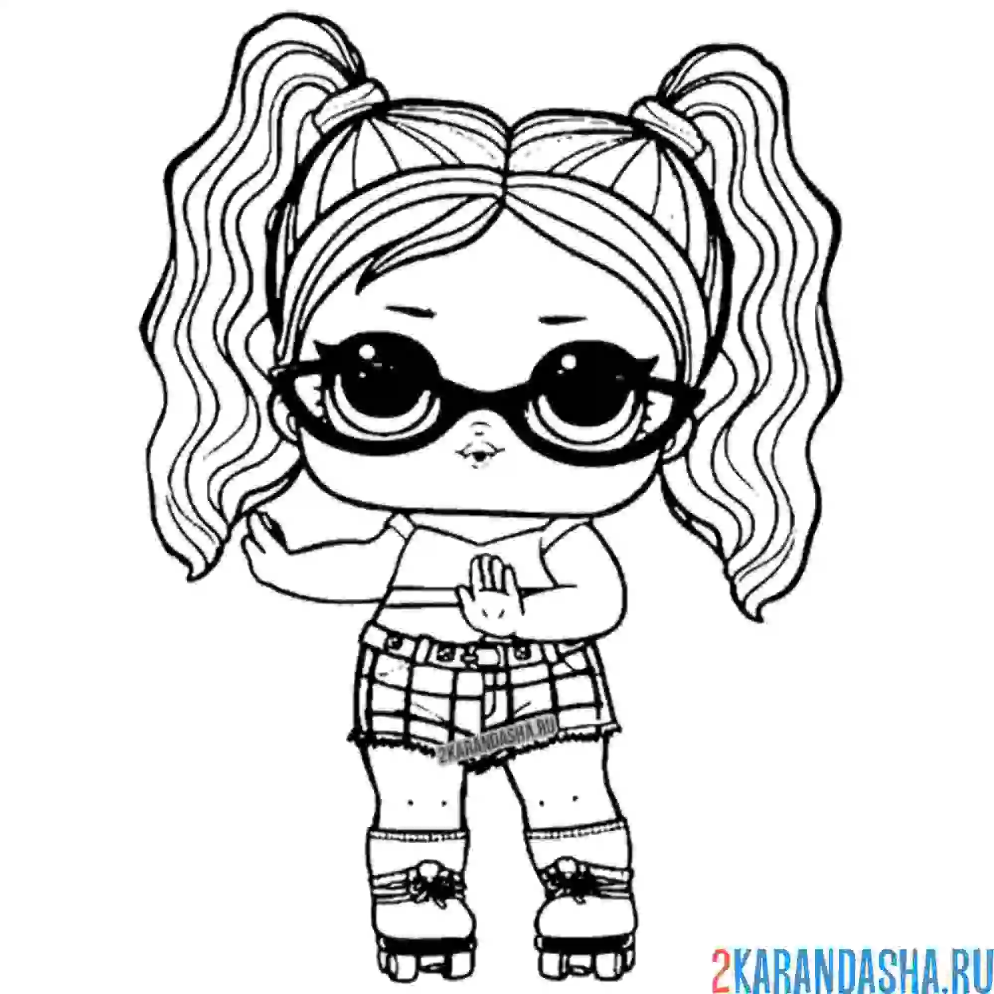 Раскраска новая кукла лол серия ролики