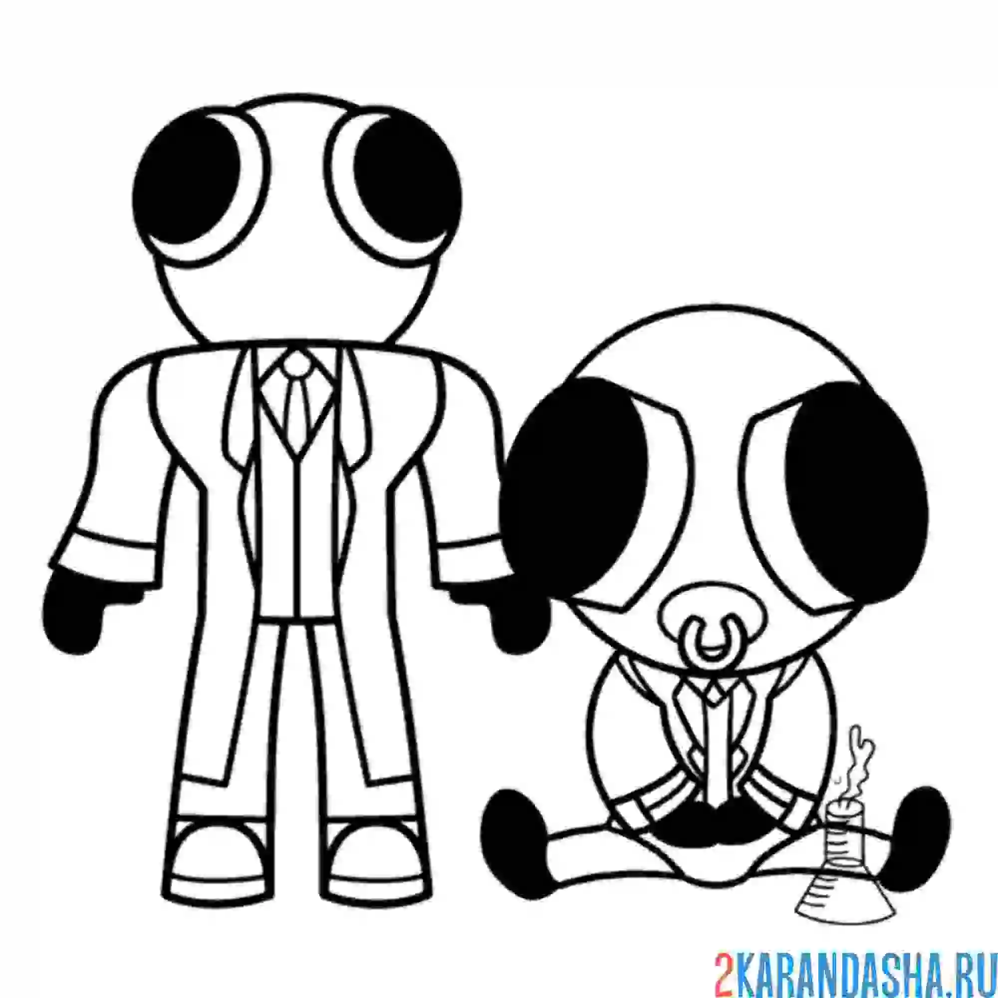 Раскраска радужные друзья малыш и взрослый красный