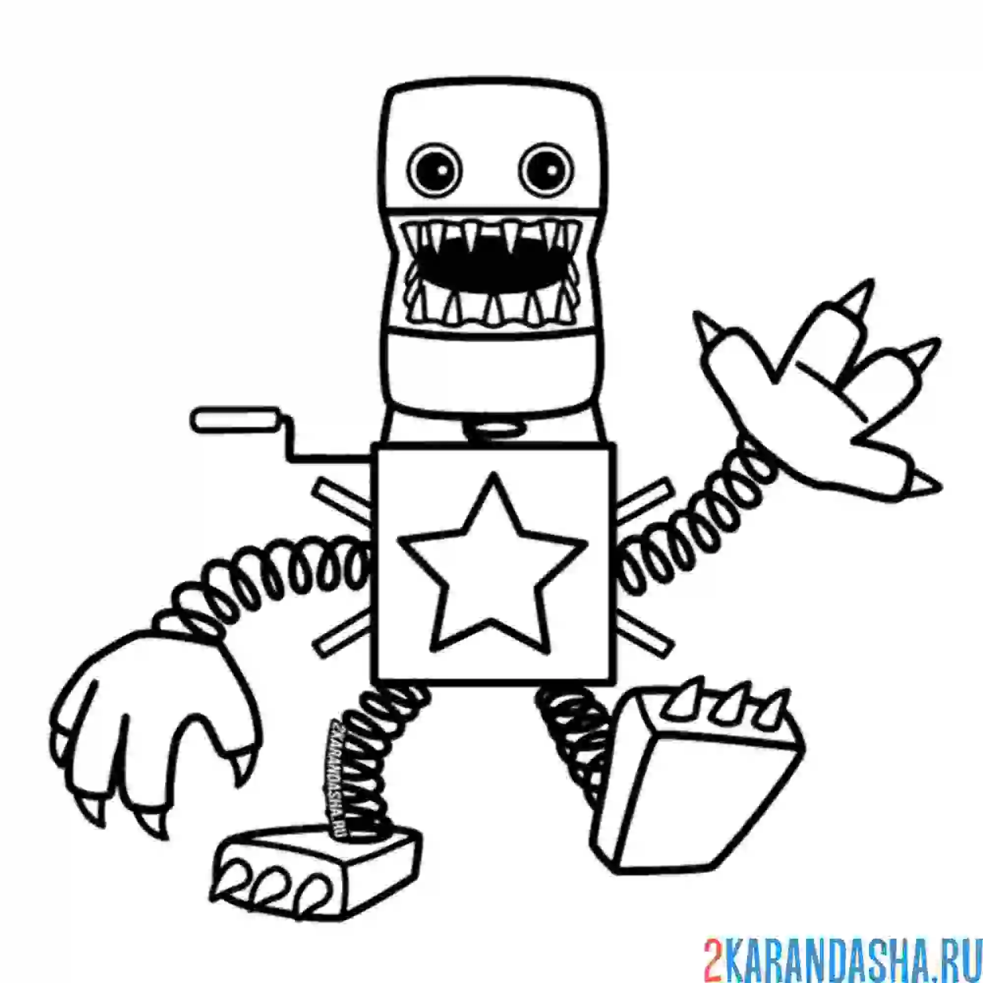 Раскраска поппи плейтайм boxy boo