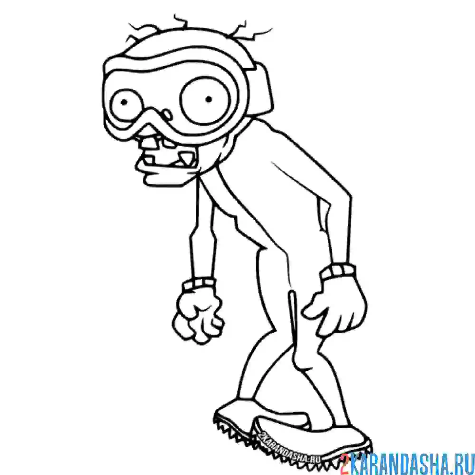 Раскраска зомби бобслей