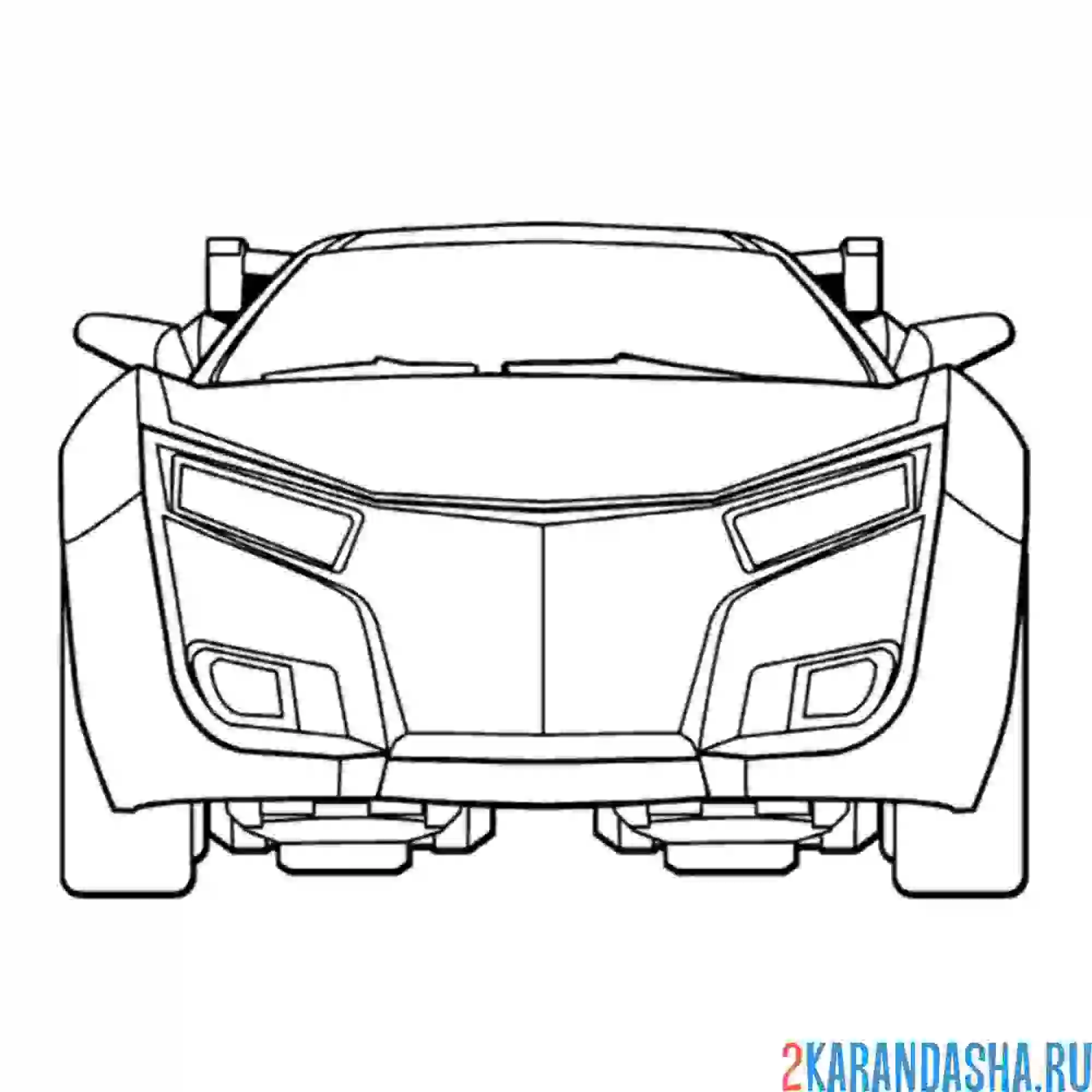 Раскраска тобот evolutinon y автомобиль