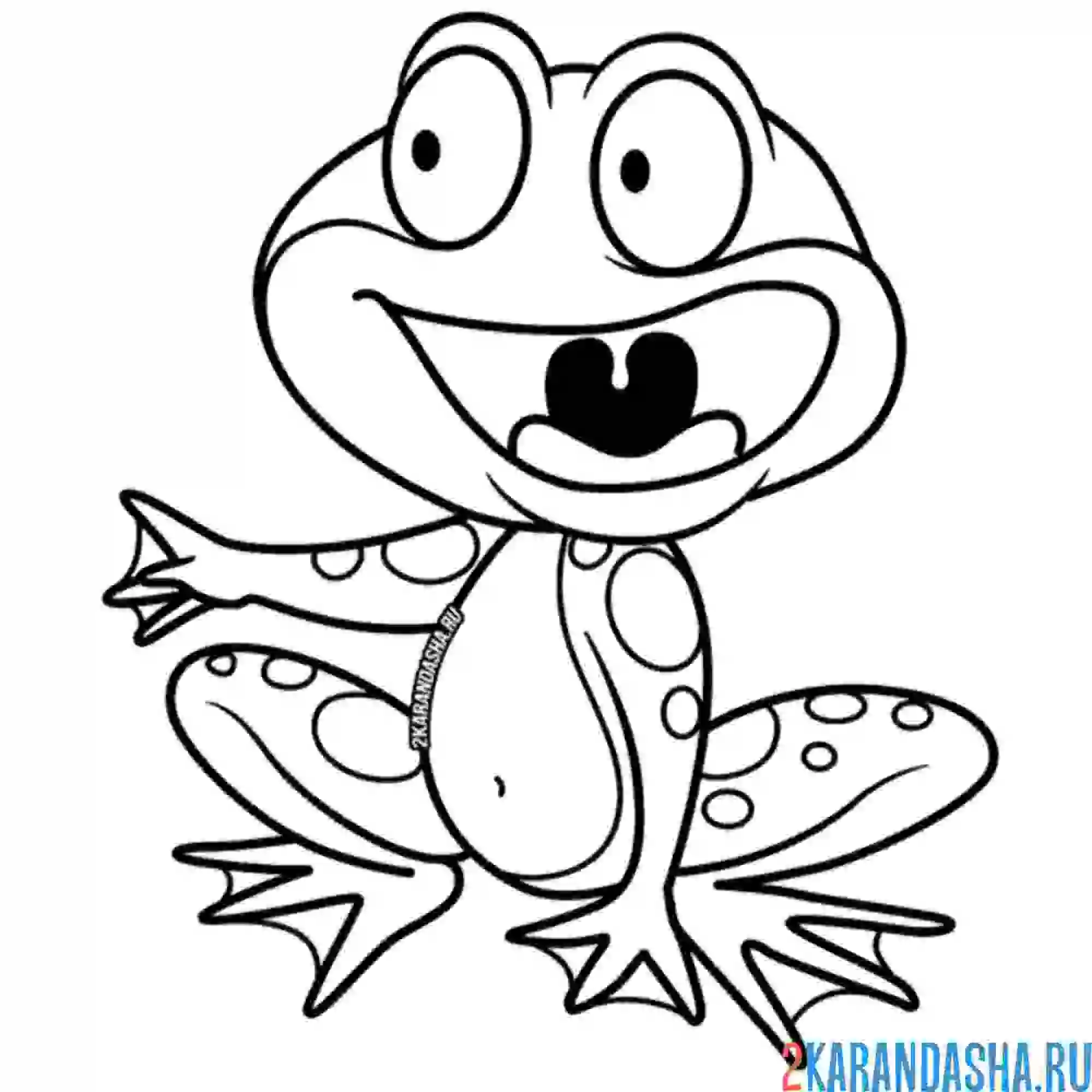 Раскраска лягушка удивилась