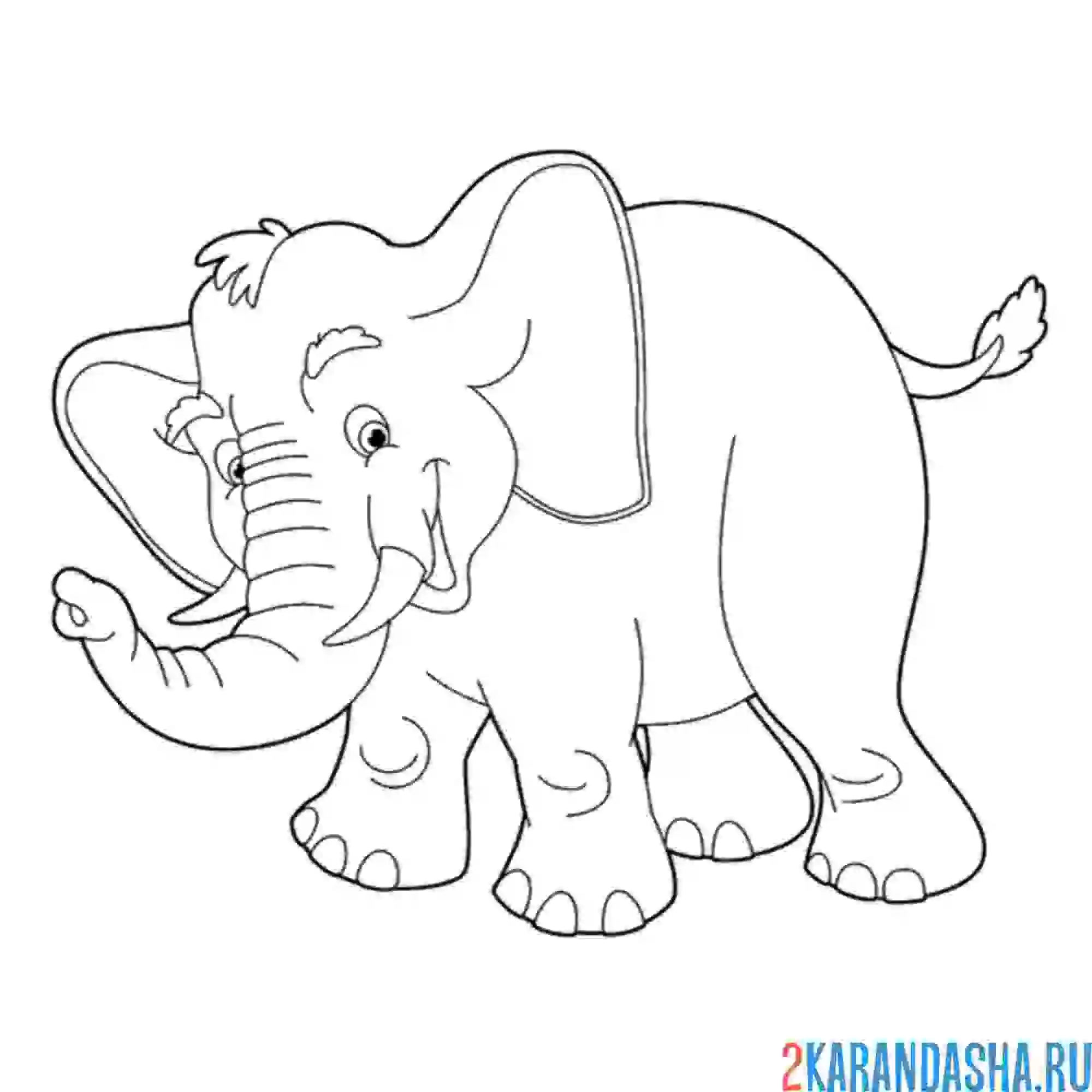 Раскраска большой слон папа