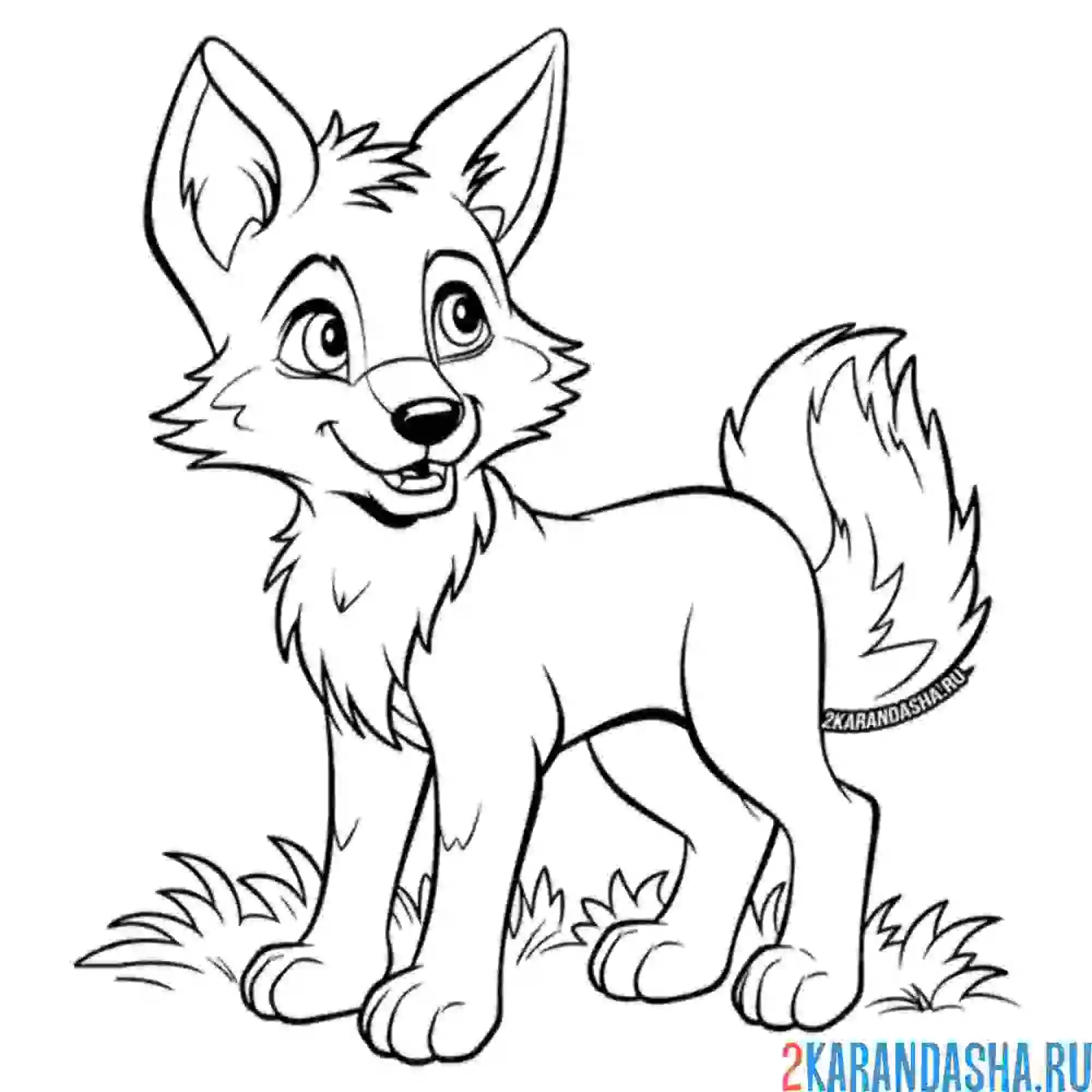 Раскраска маленький лисенок мальчик