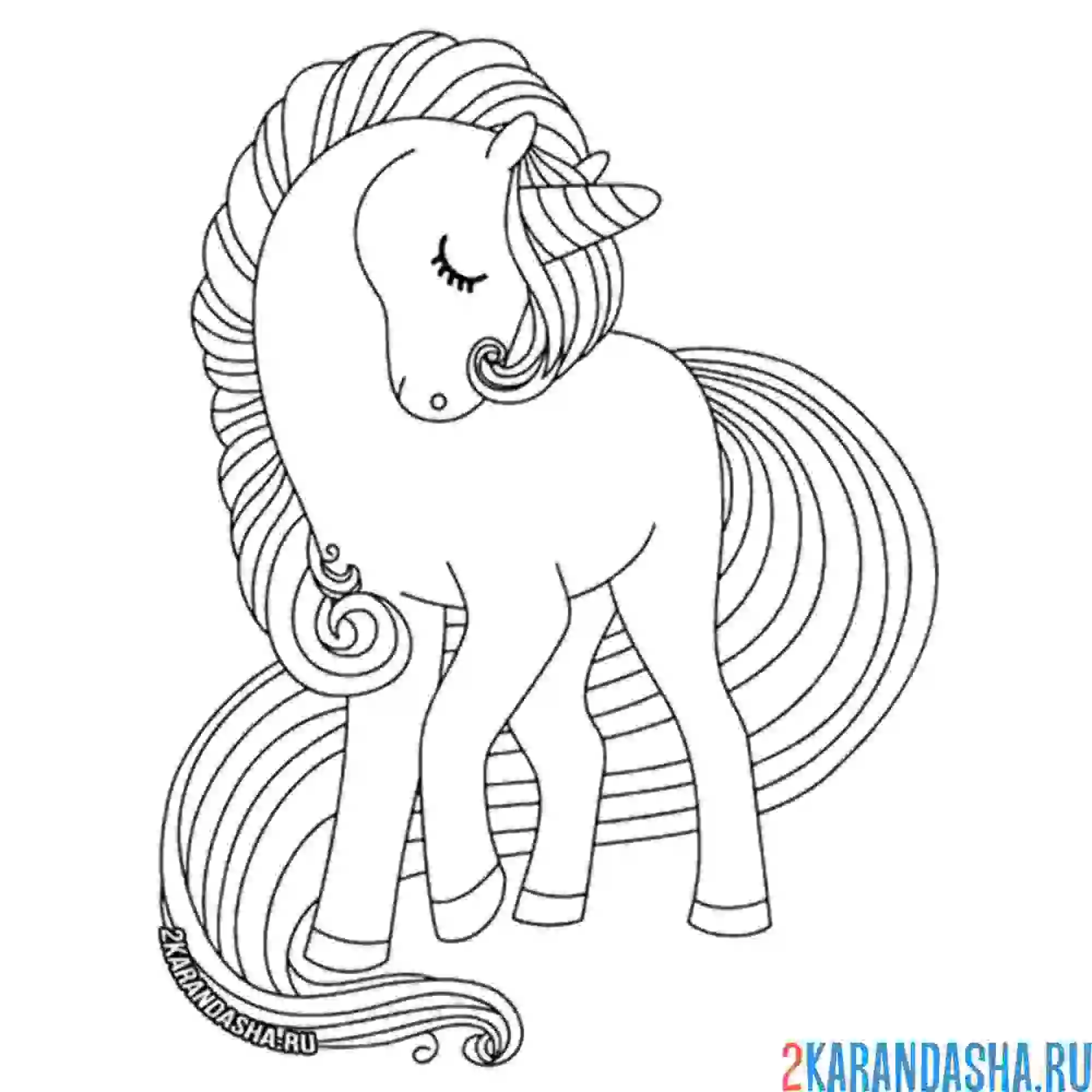 Раскраска волшебная грива единорога