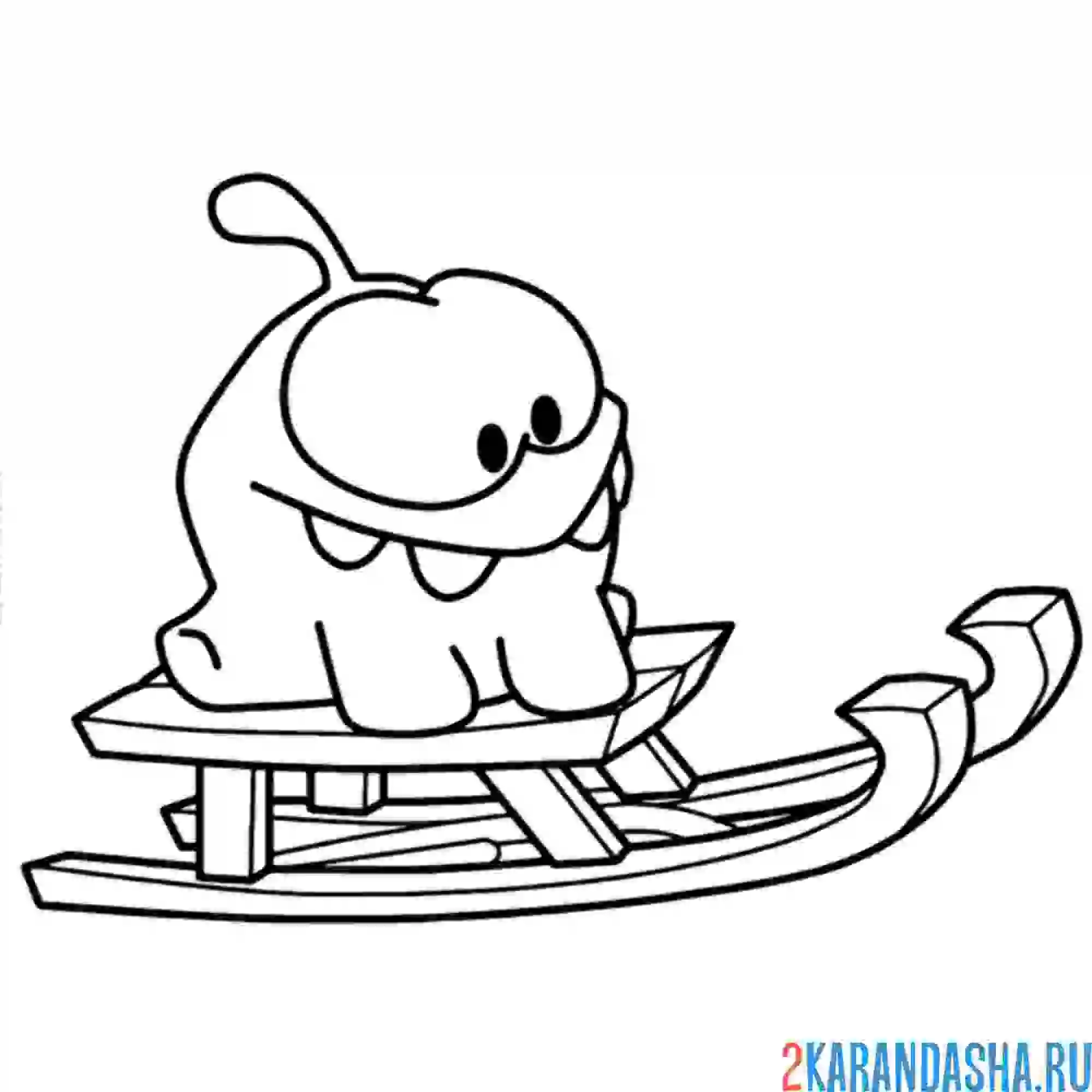 Раскраска ам-няма на санках