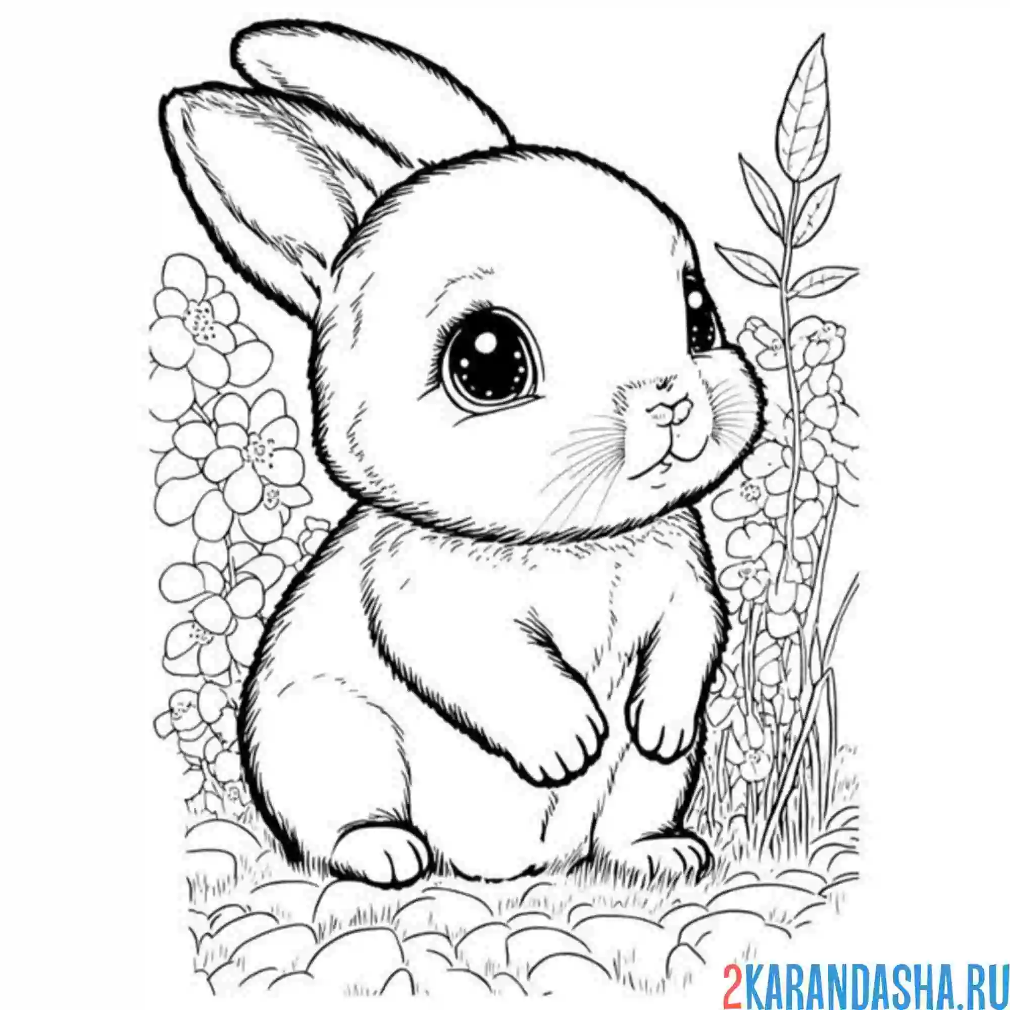Раскраска малыш заяц
