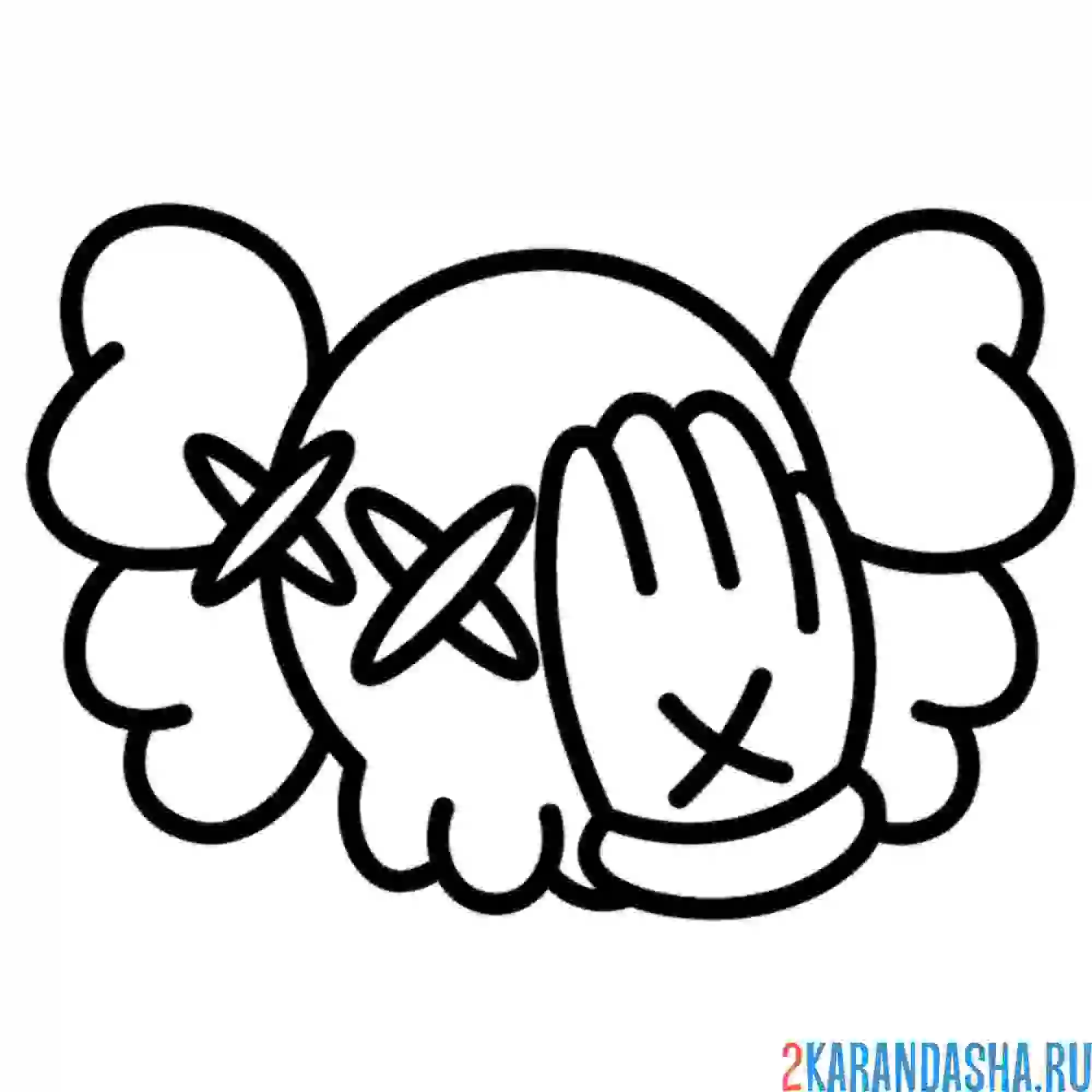 Раскраска фортнайт kaws