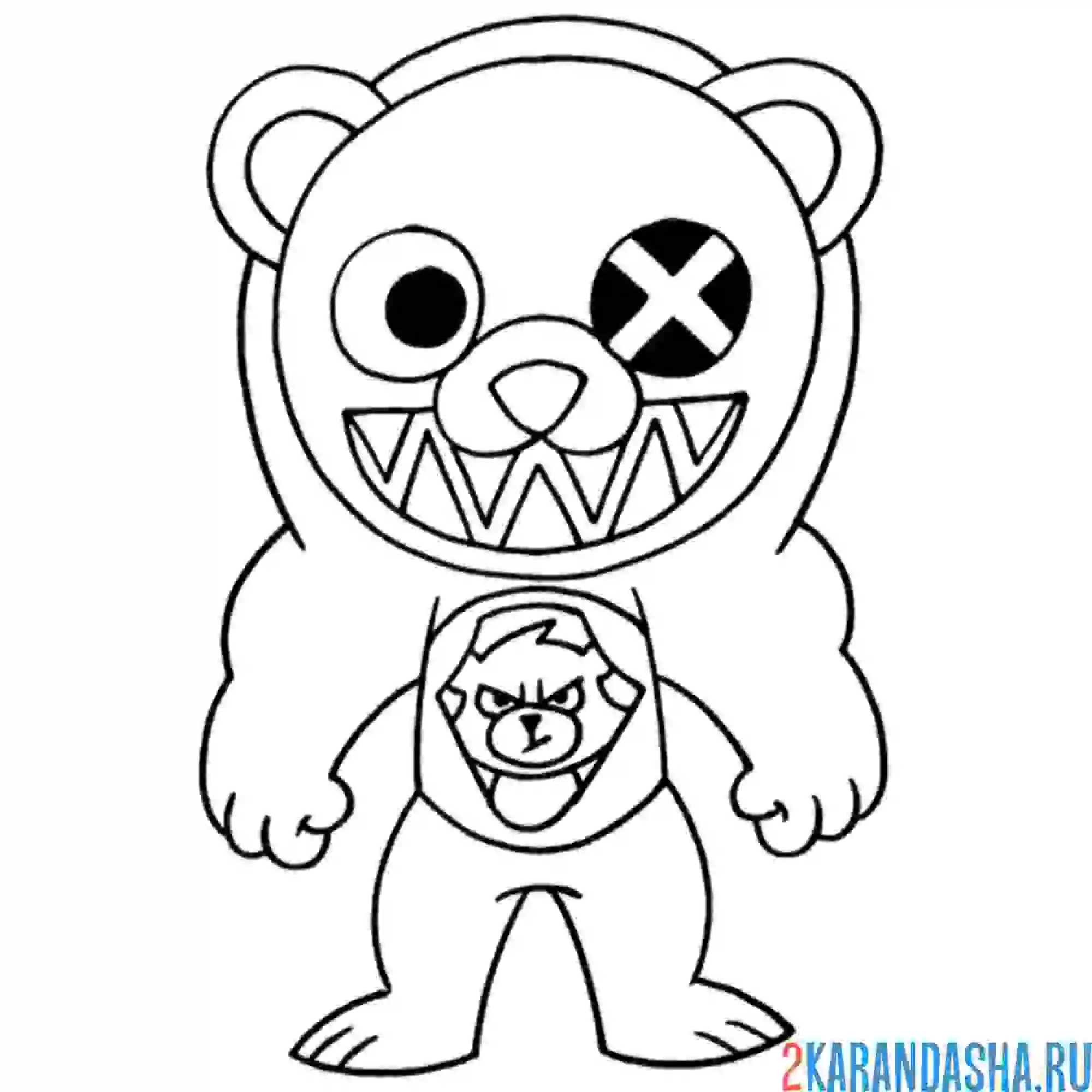 Раскраска grizz fortnite