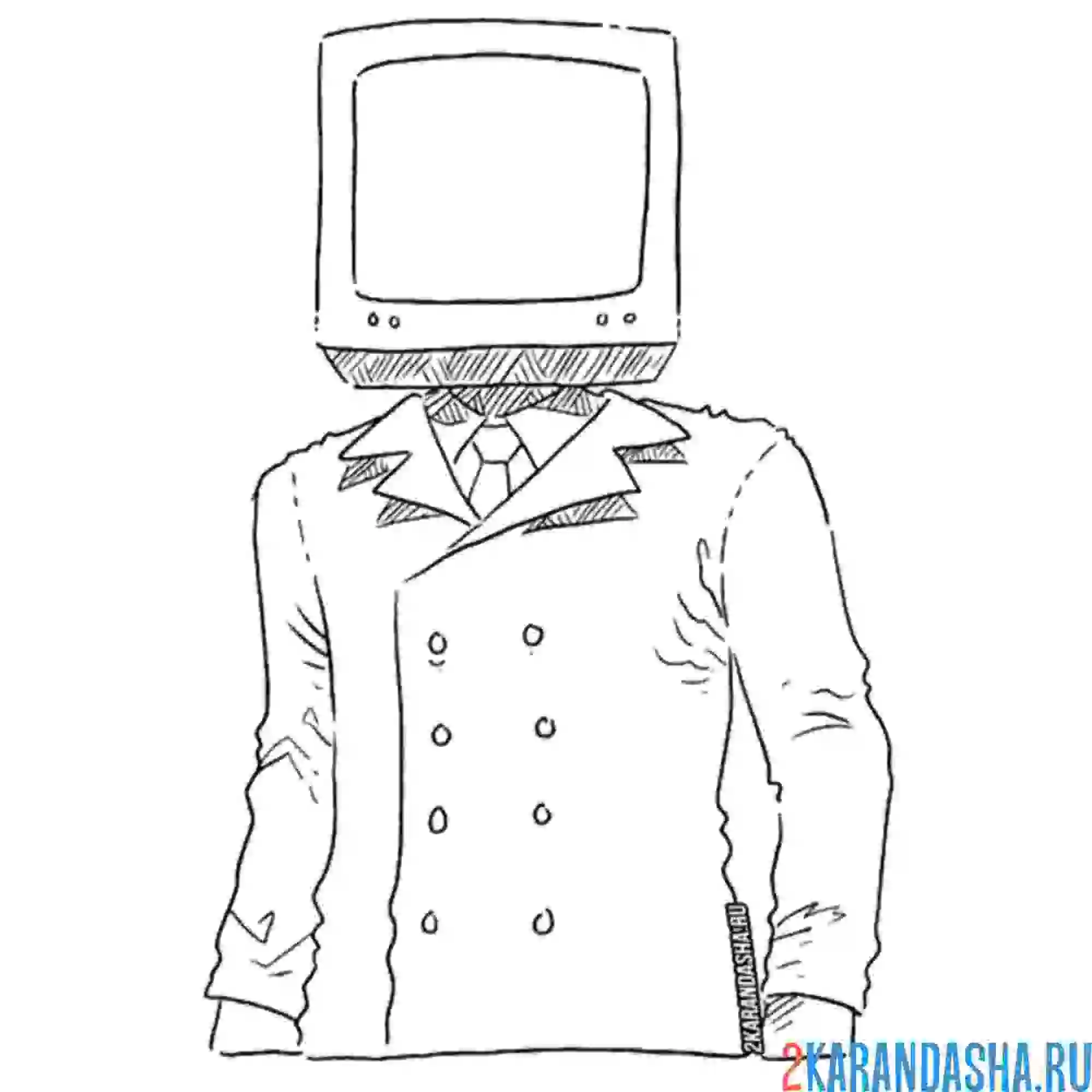 Раскраска тв мэн скибиди туалет