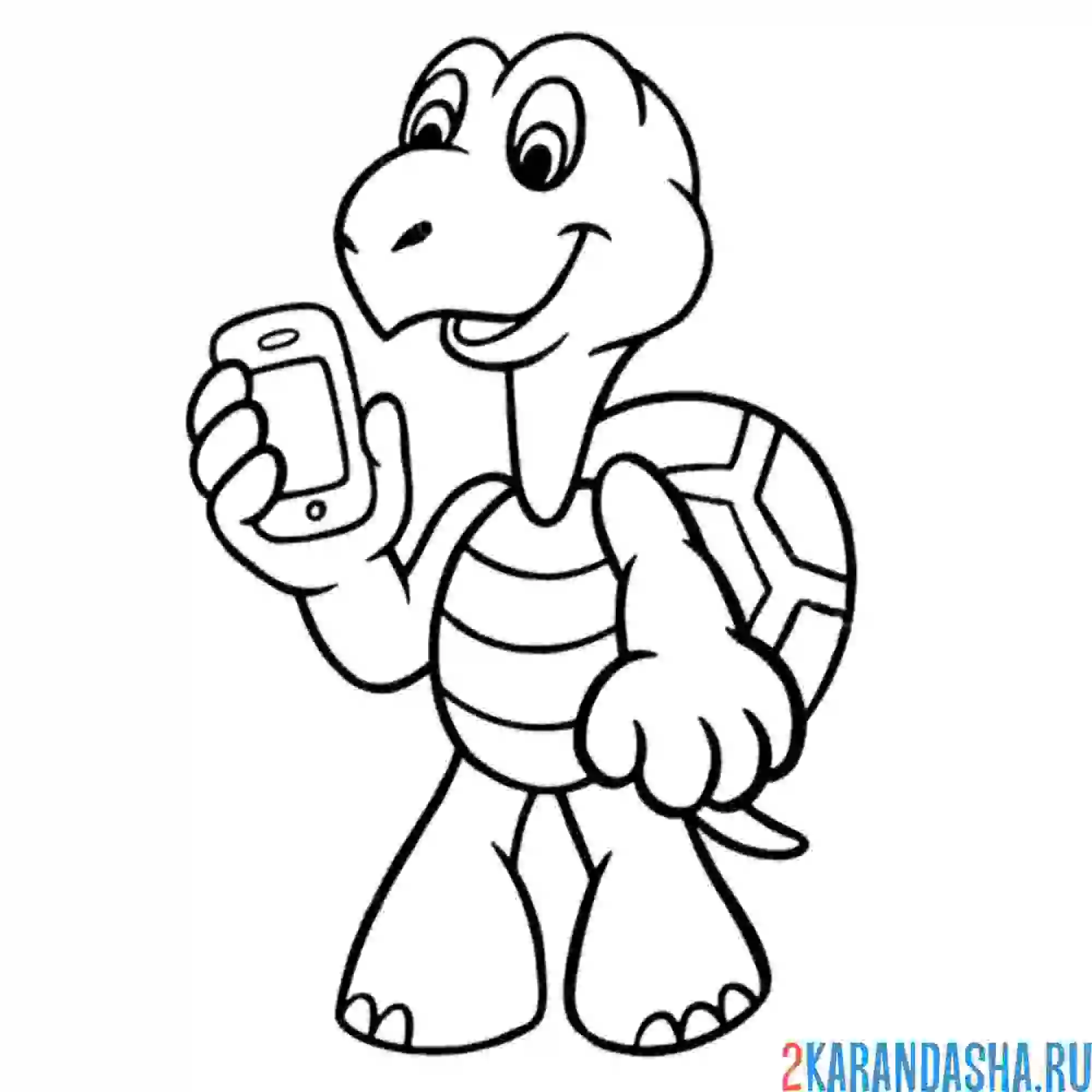 Раскраска черепаха-мальчик