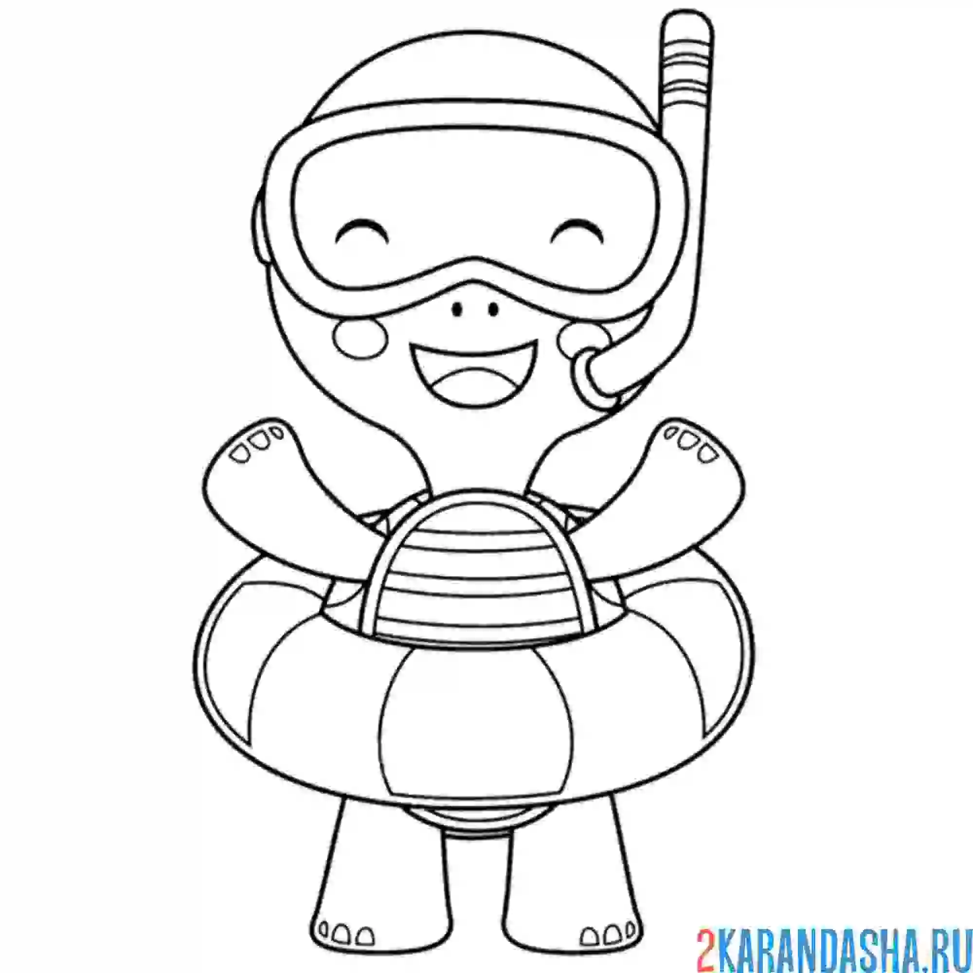 Раскраска черепаха с кругом