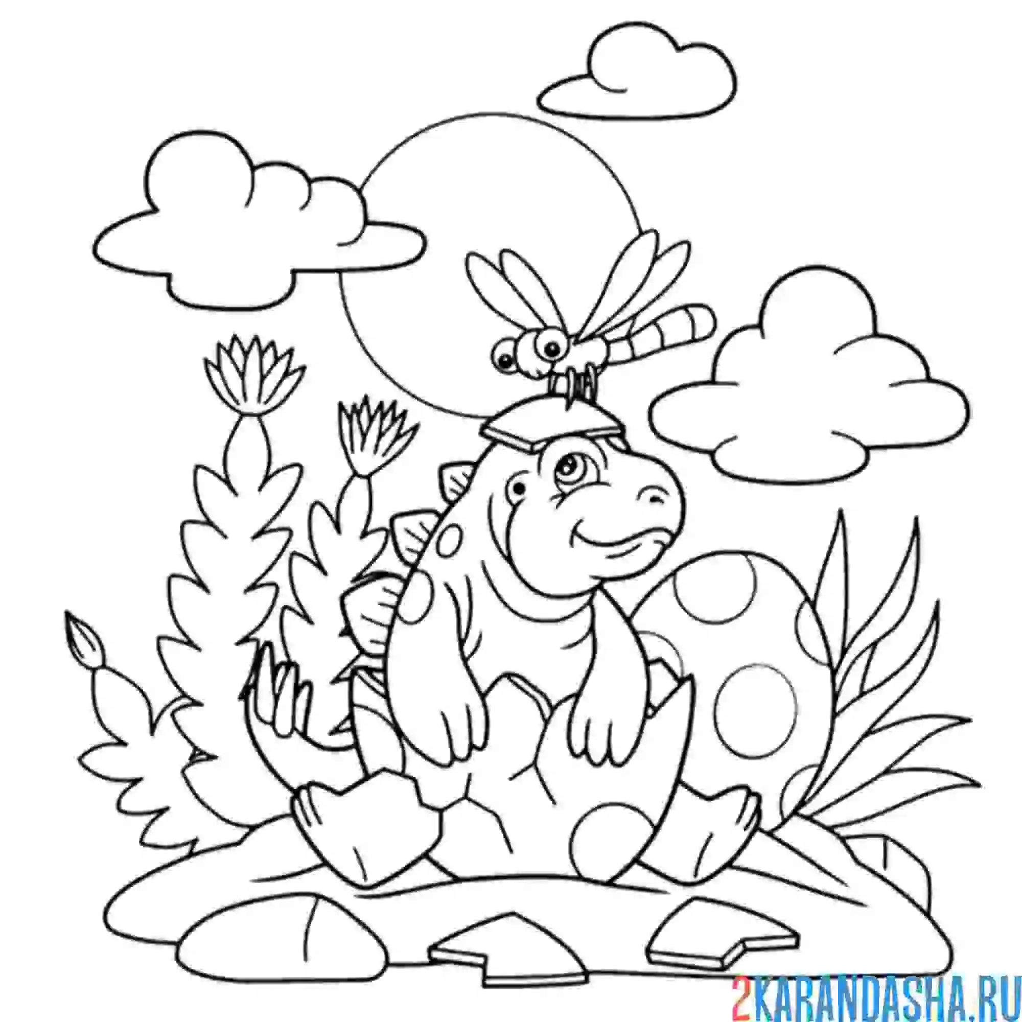 Раскраска вылупился дракон