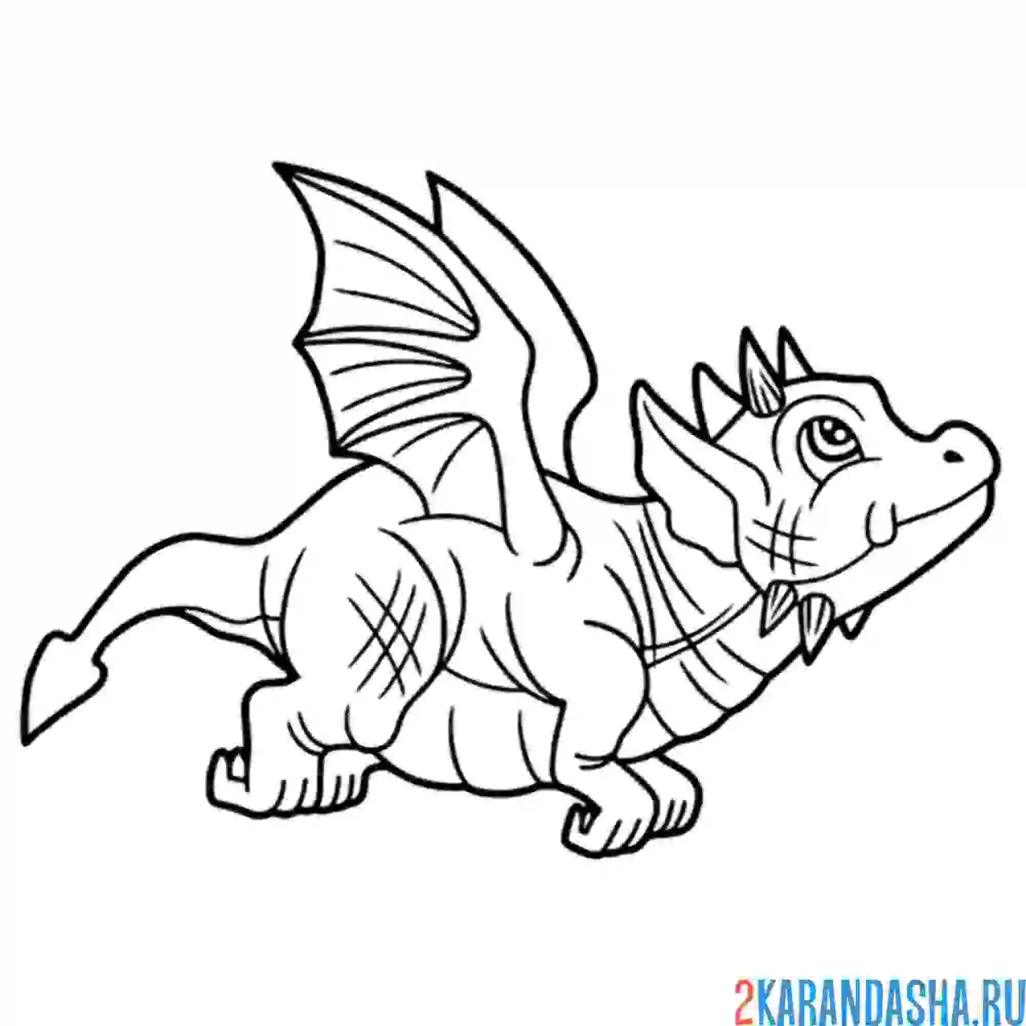 Раскраска дракон летит