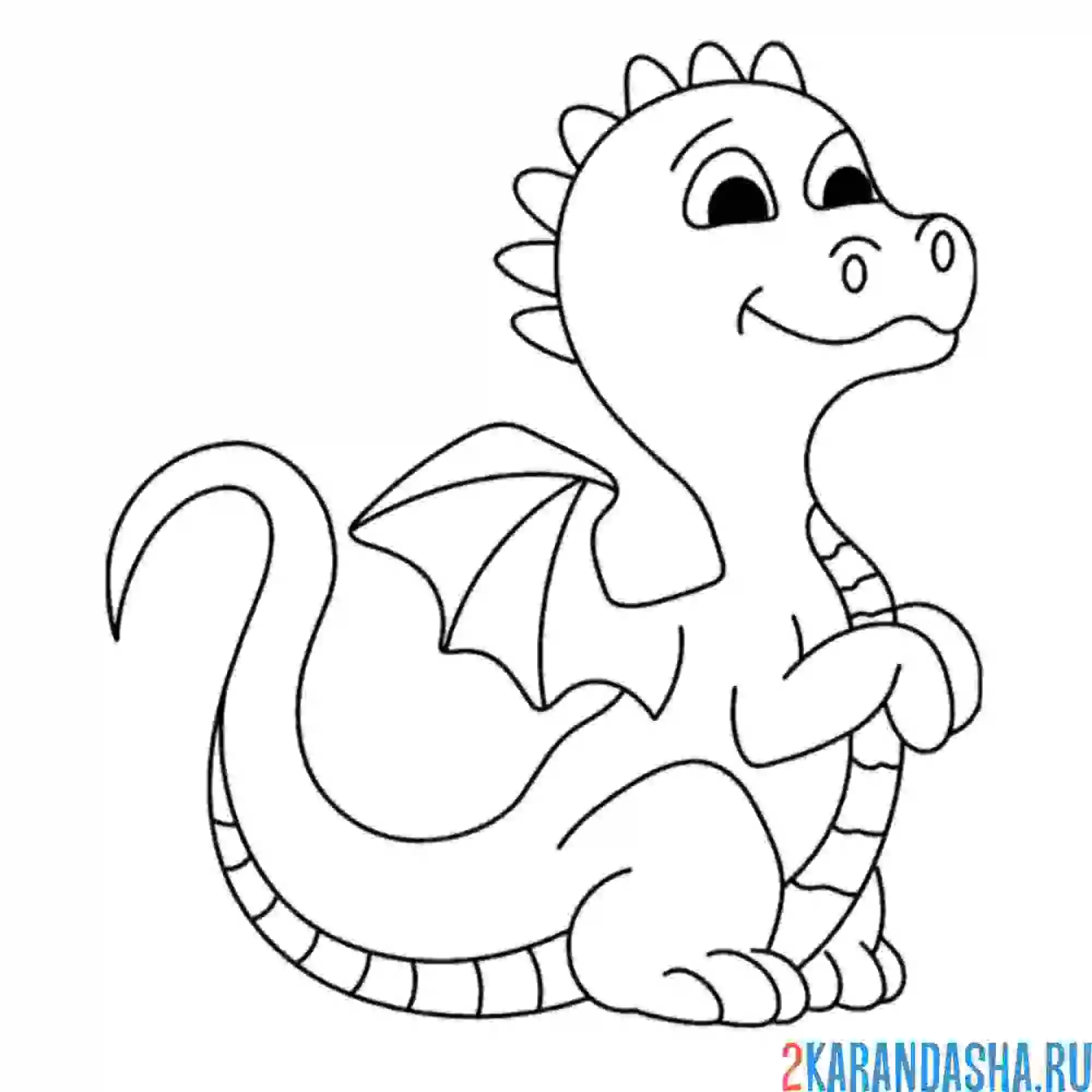 Раскраска дракончик милашка