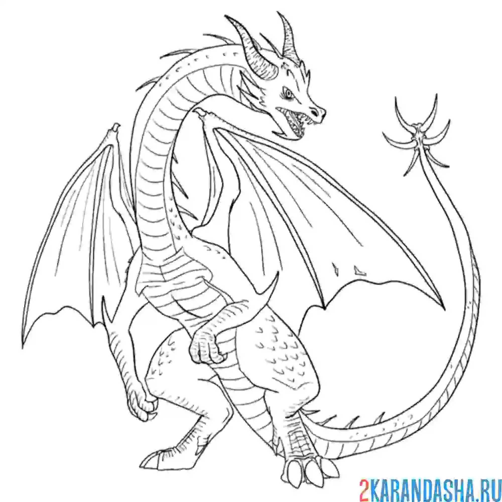 Раскраска дракон опасный