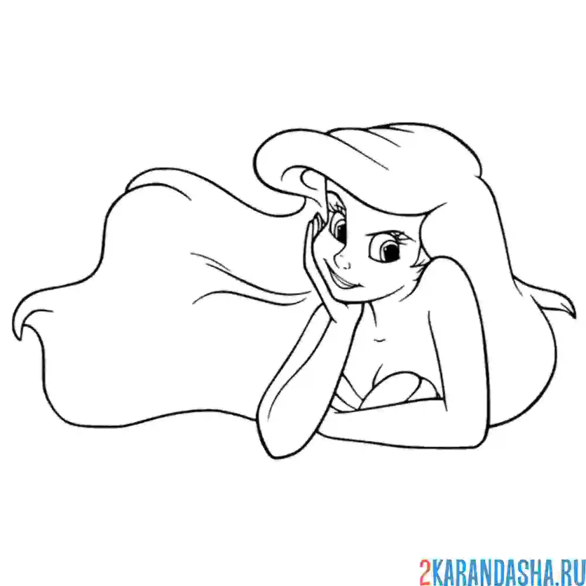 Раскраска ариэль портрет