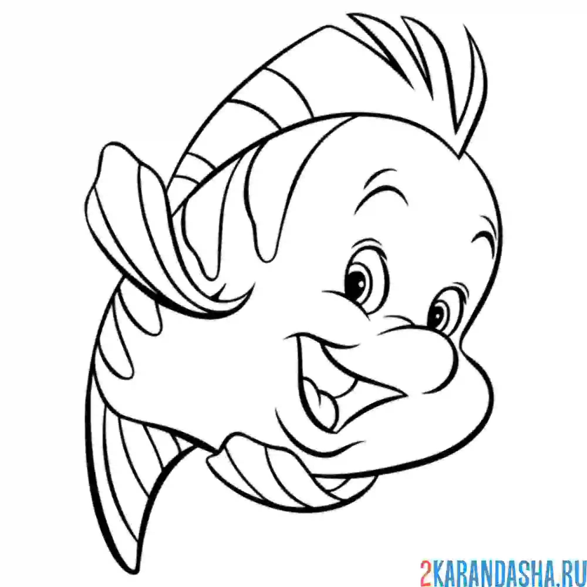 Раскраска флаундер счастливая рыбка