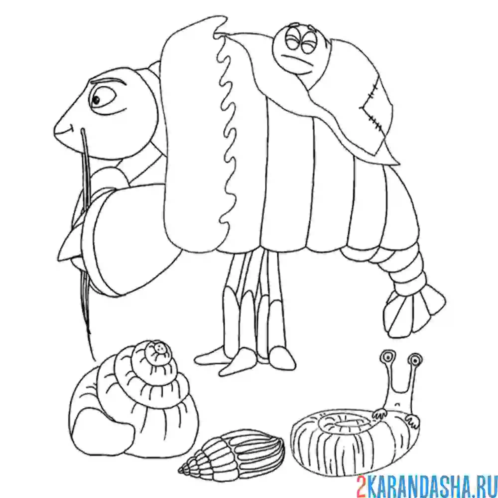 Раскраска рак чикибряк из лунтика