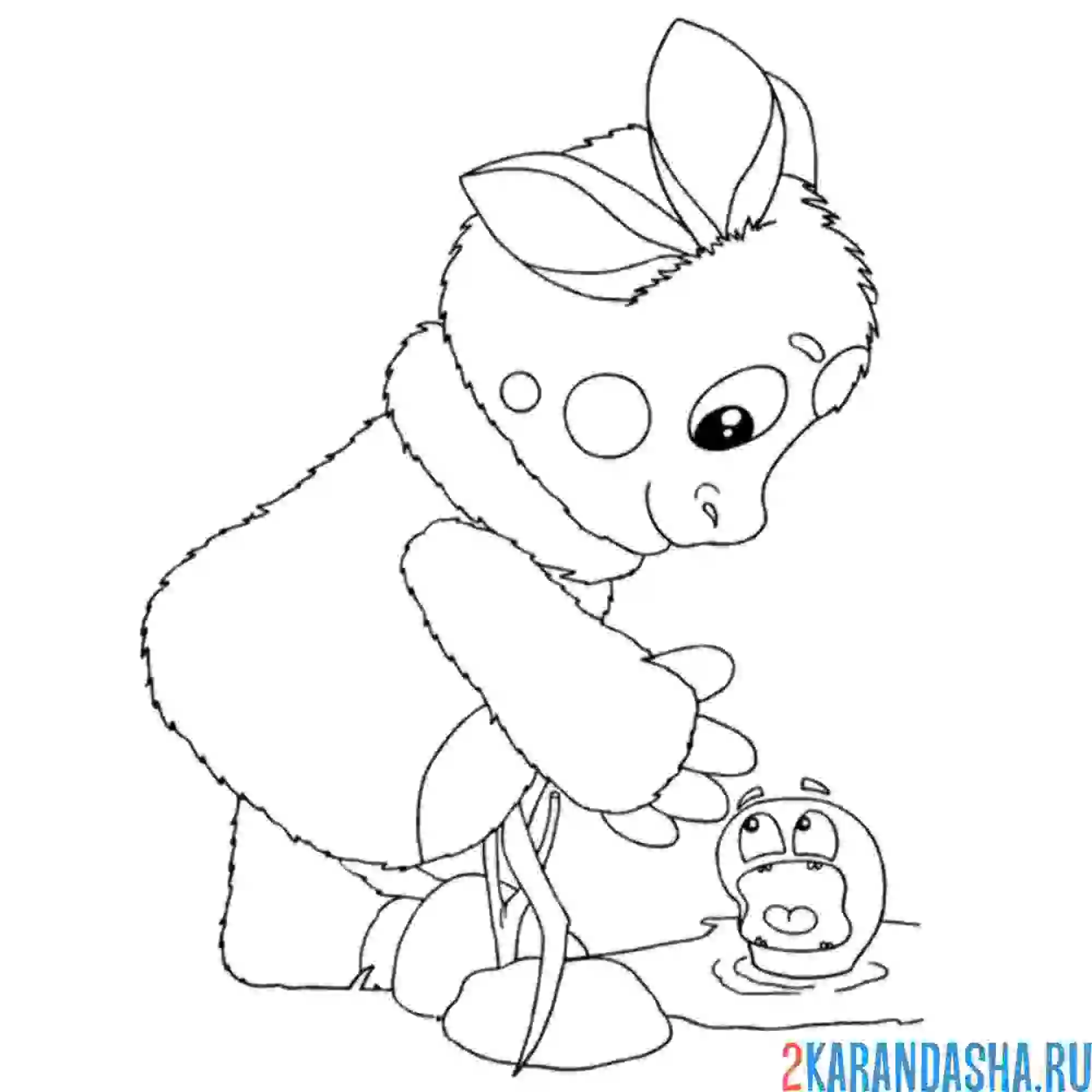 Раскраска лунтика нашел пиявку