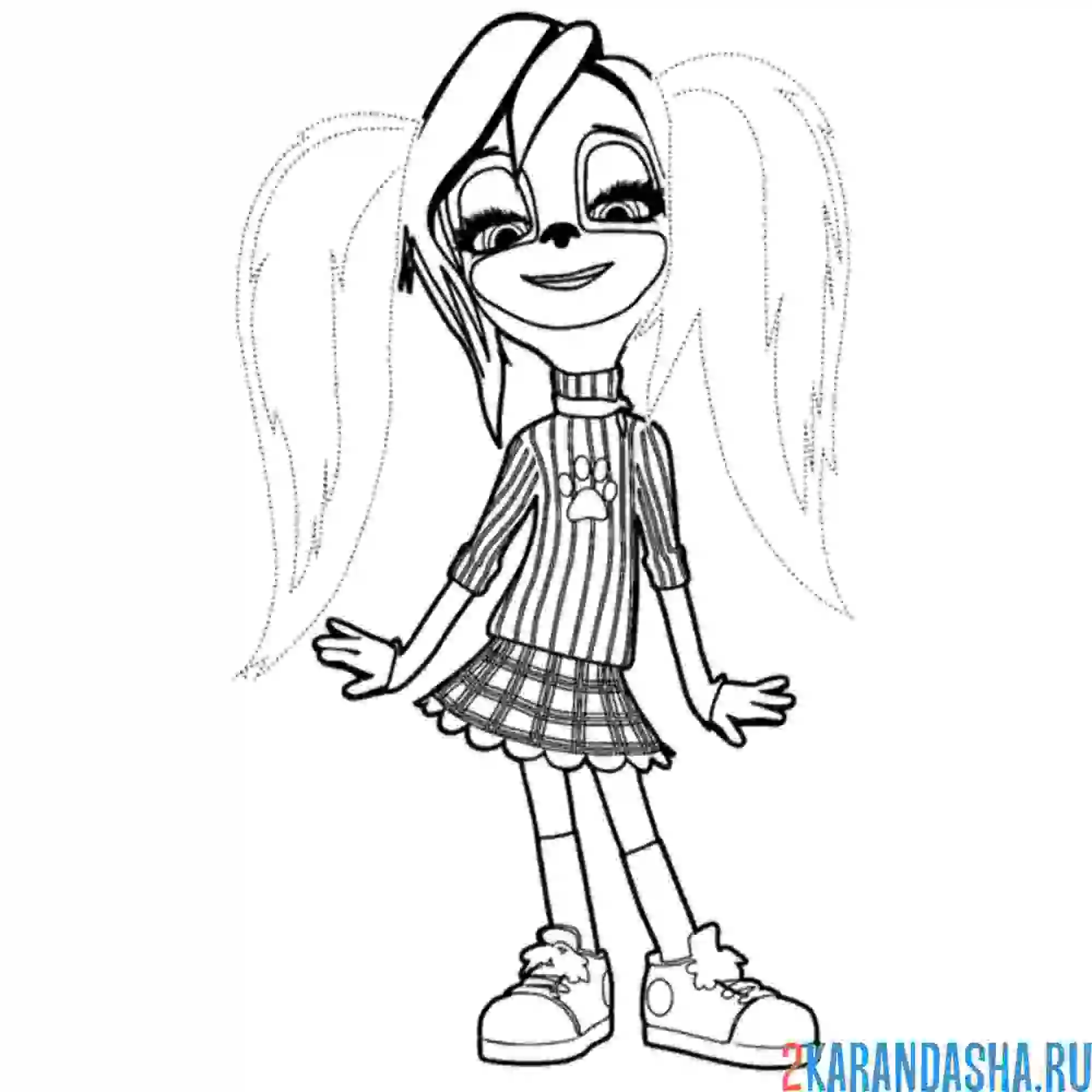 Раскраска роза в новом наряде: барбоскины