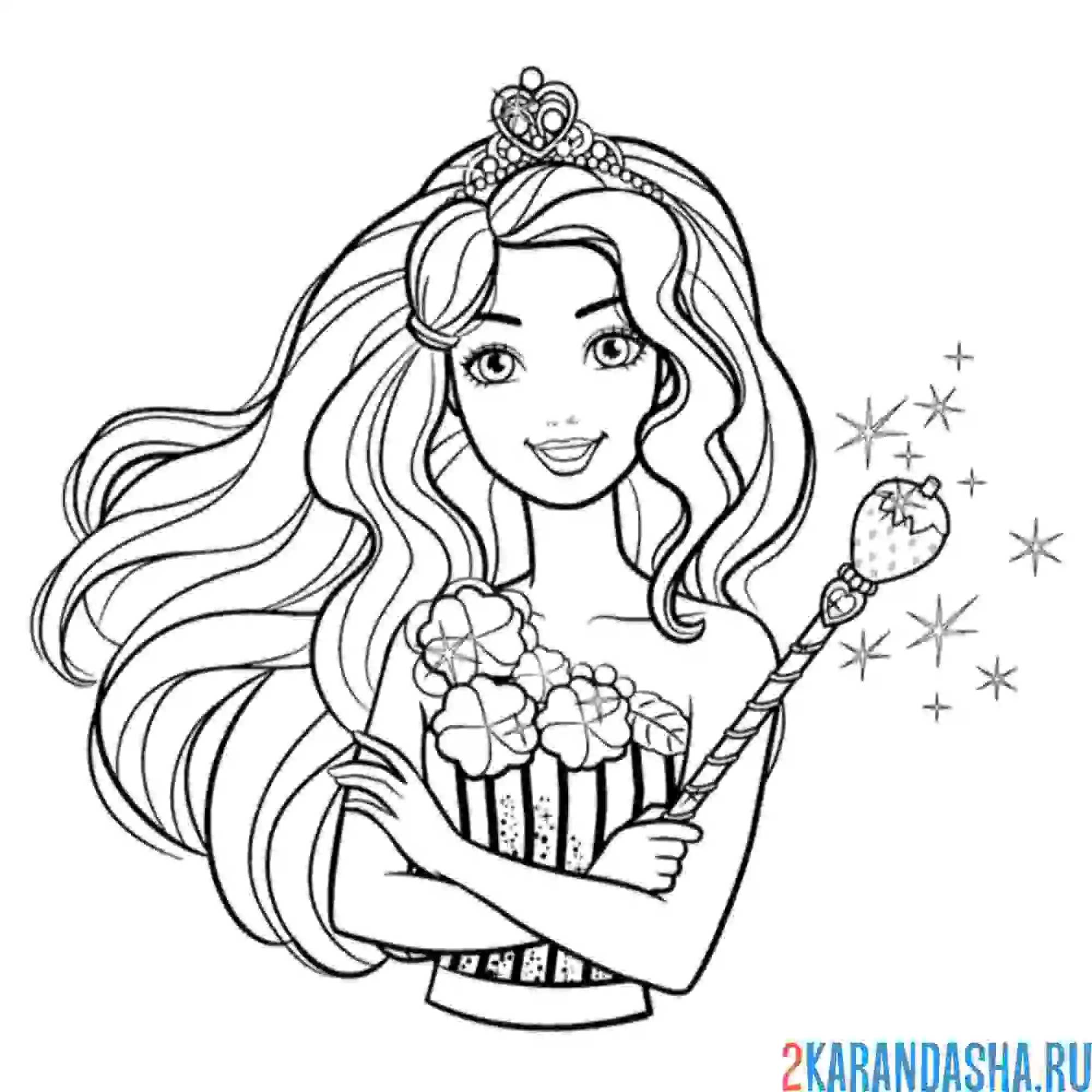 Раскраска барби волшебница