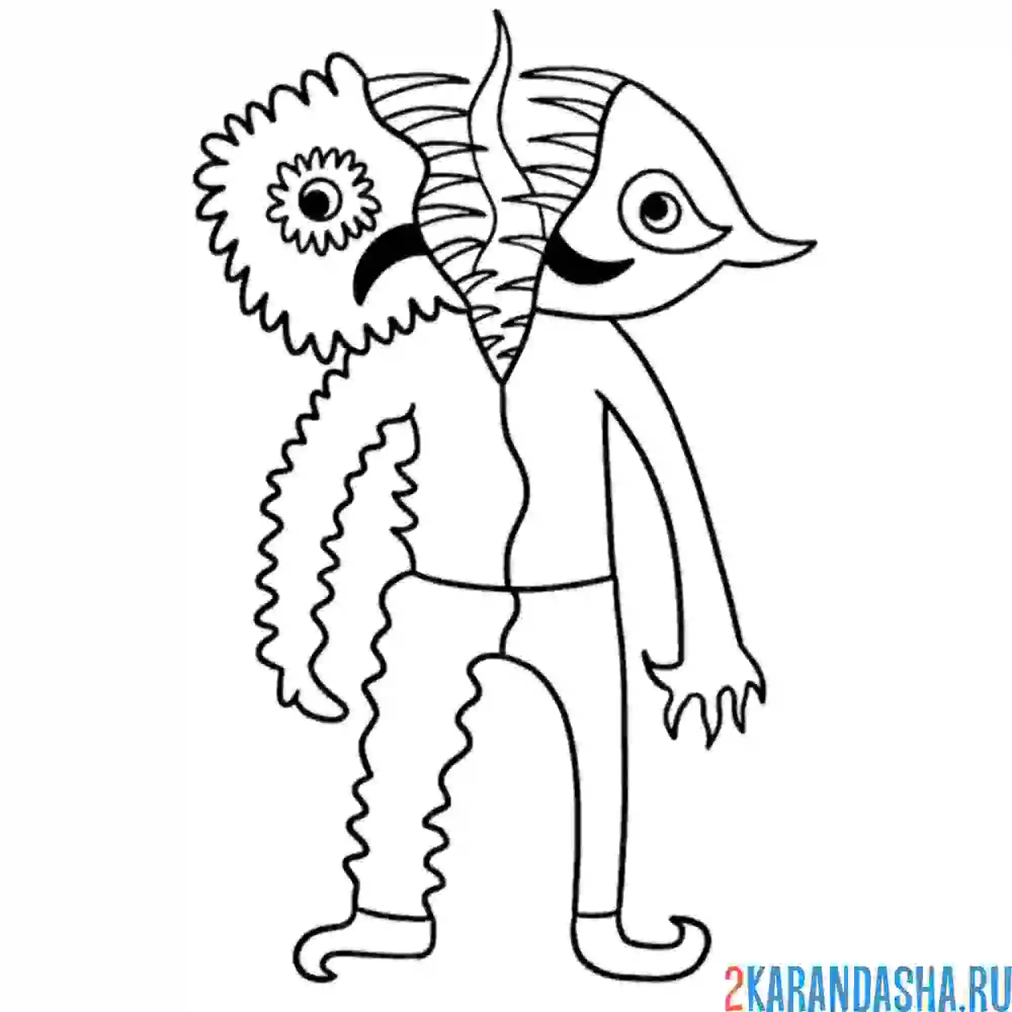 Раскраска банбан джестер scary jester