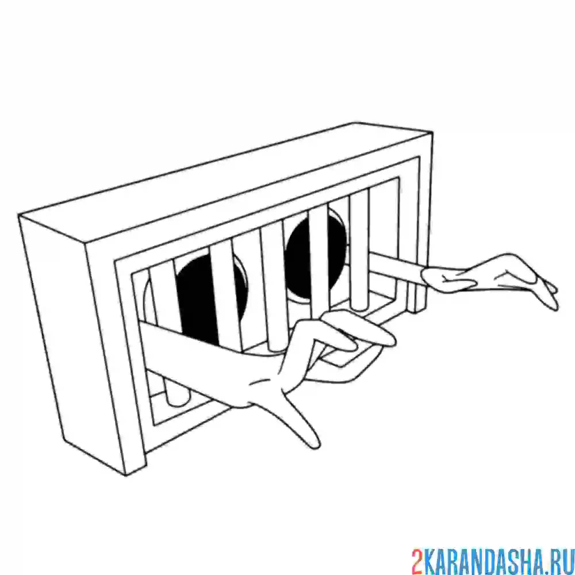 Раскраска фиолетовый rainbow friends