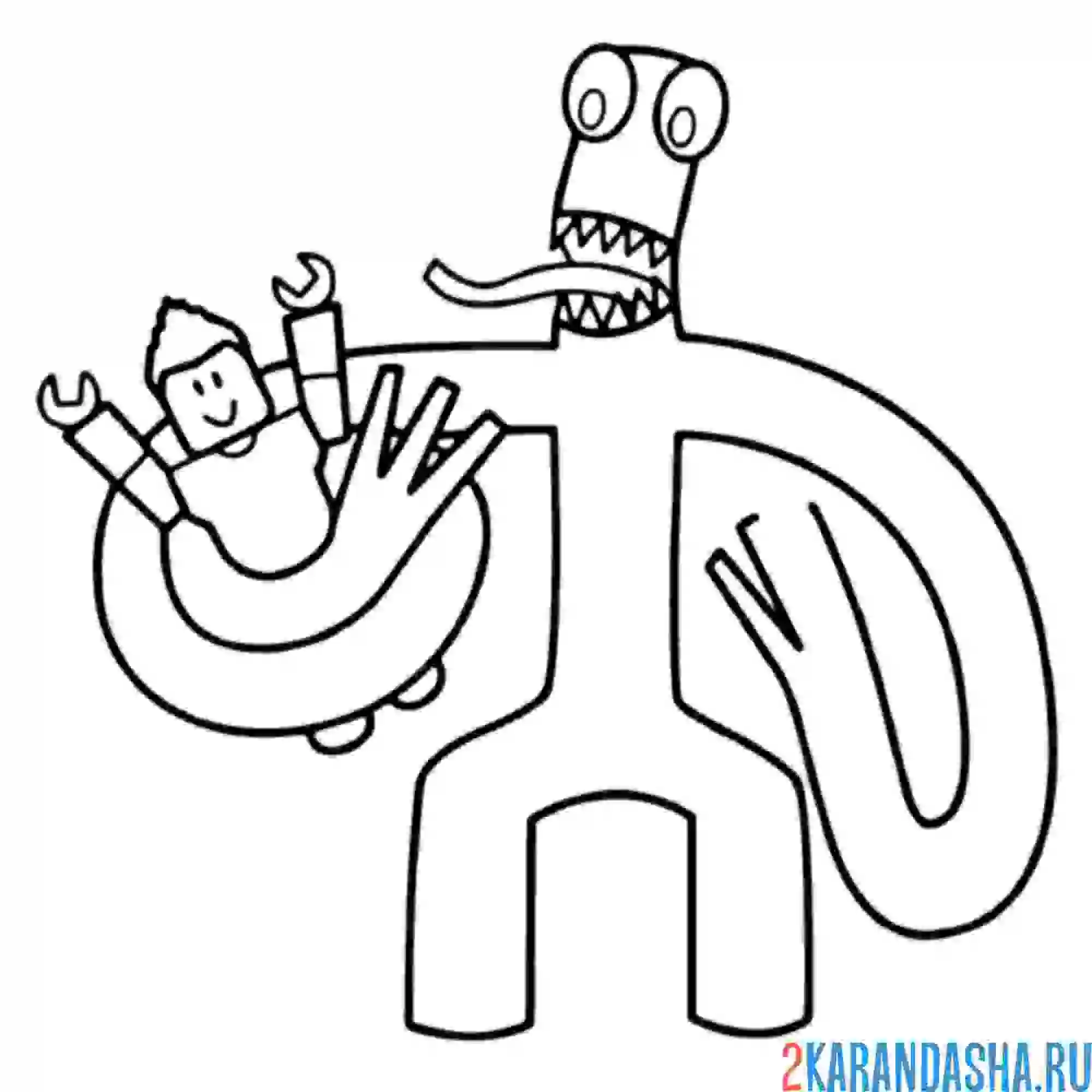 Раскраска зеленый и роблокс