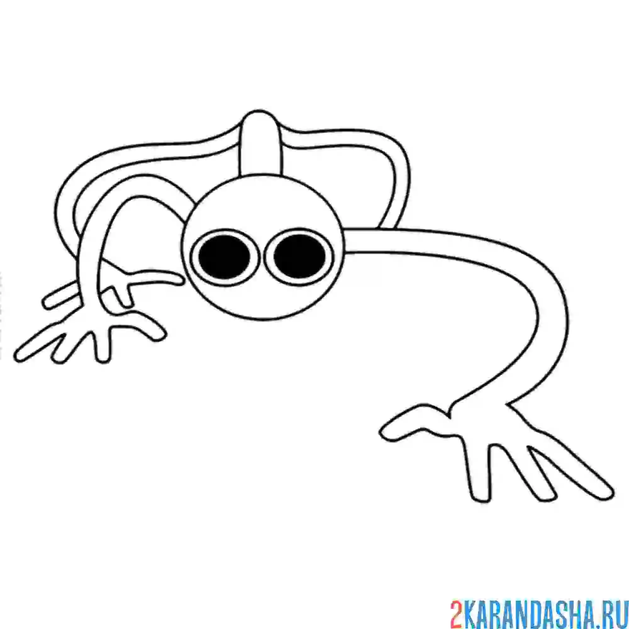 Раскраска фиолетовый ползет радужные друзья