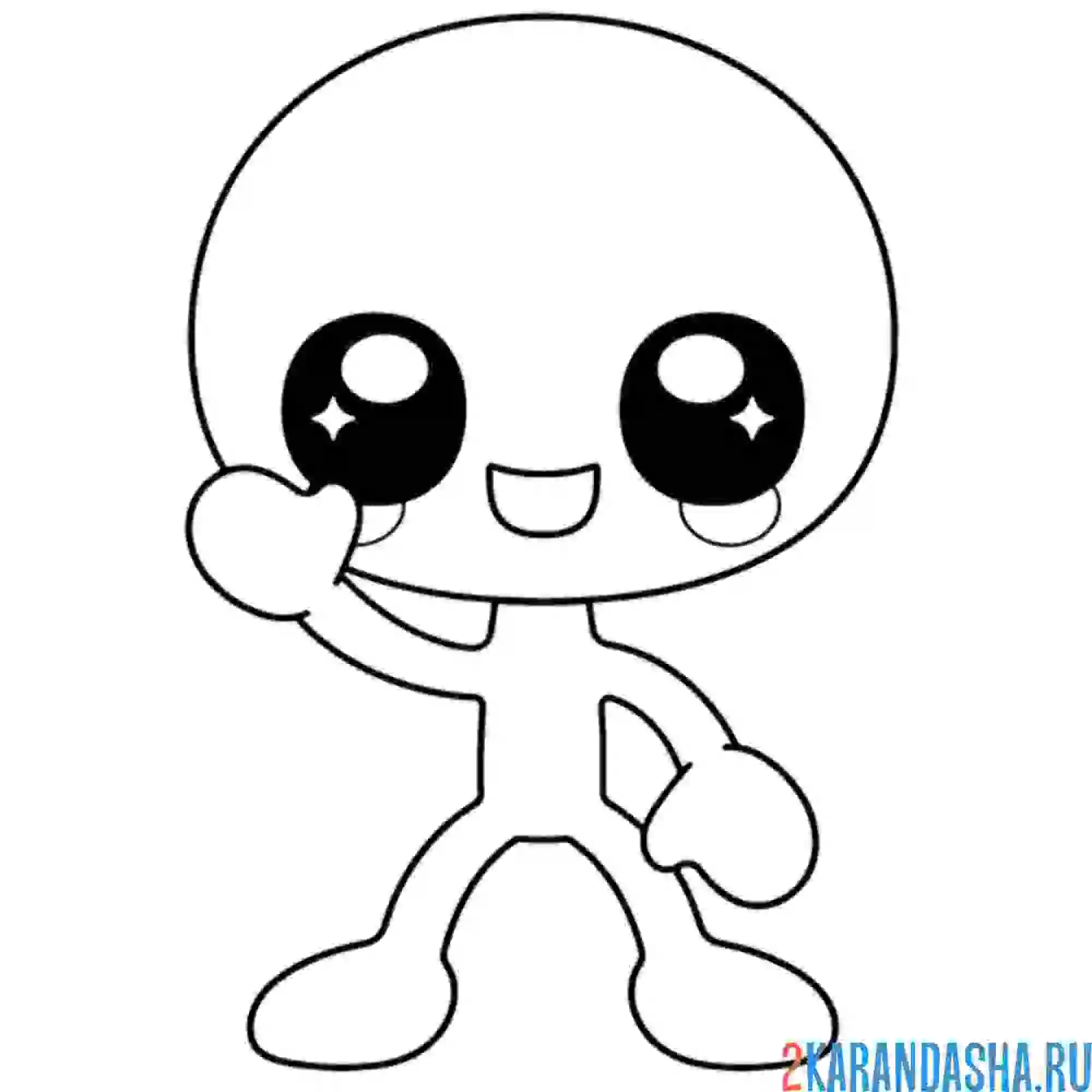 Раскраска фиолетовый каваи